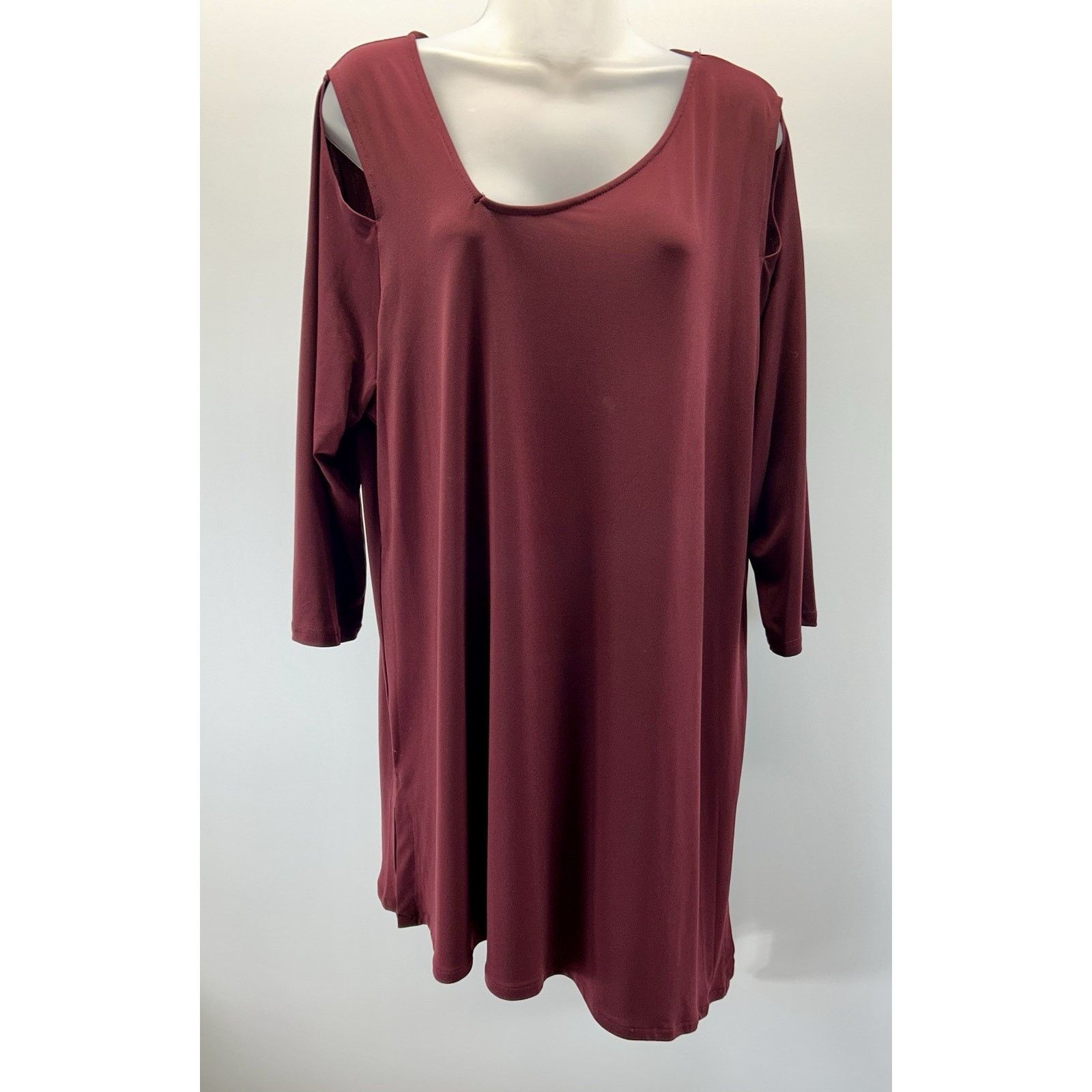 Alfani ALFANI SZ 2X Burgundy Off Shoulder Sheath Midi Dress Size XXL / US 16-18 / IT 52-54 - 1 Thumbnail