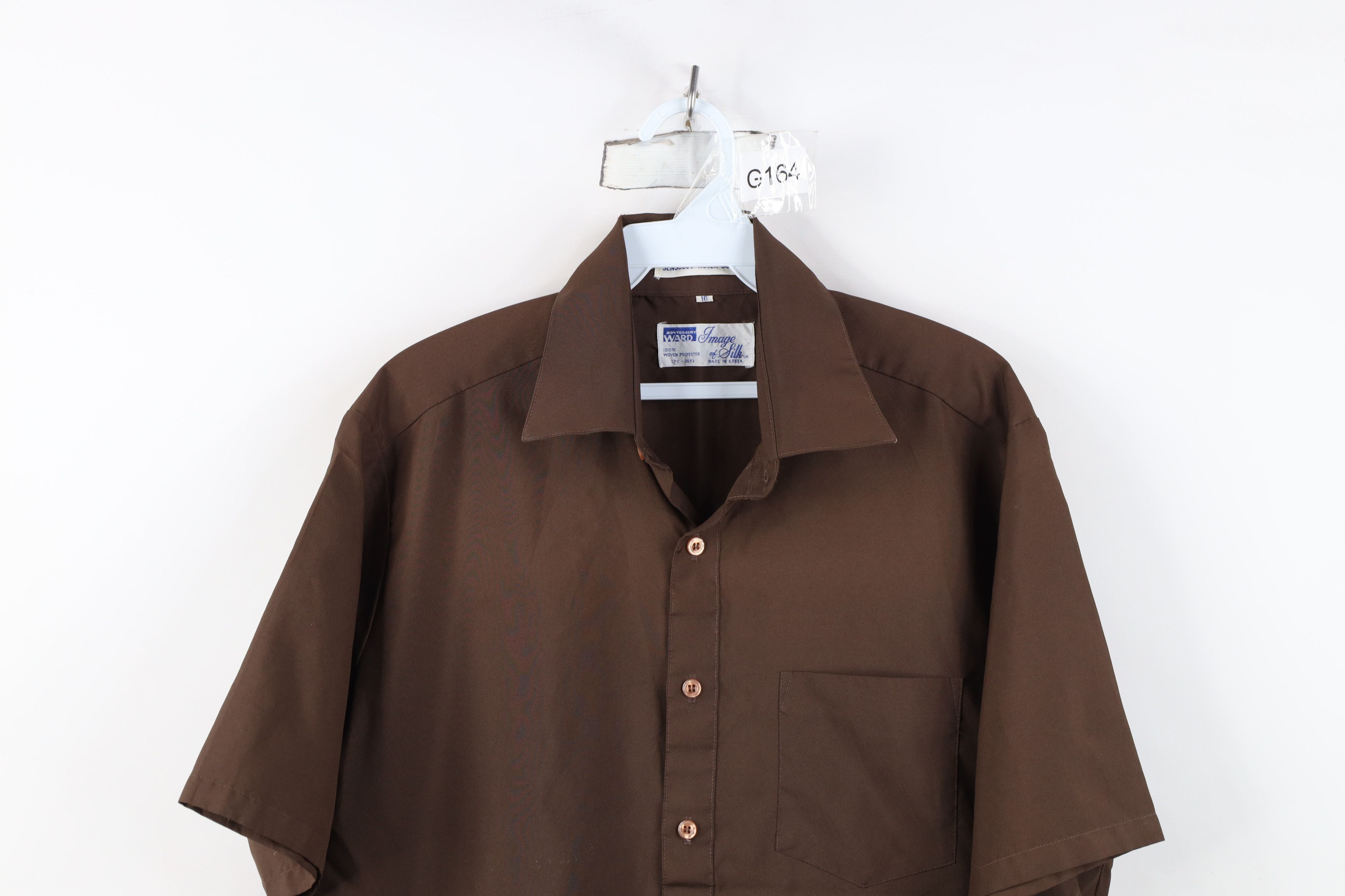 Vintage Vintage 70s Streetwear Touch Short Sleeve Button Shirt Brown Size US M / EU 48-50 / 2 - 2 Thumbnail