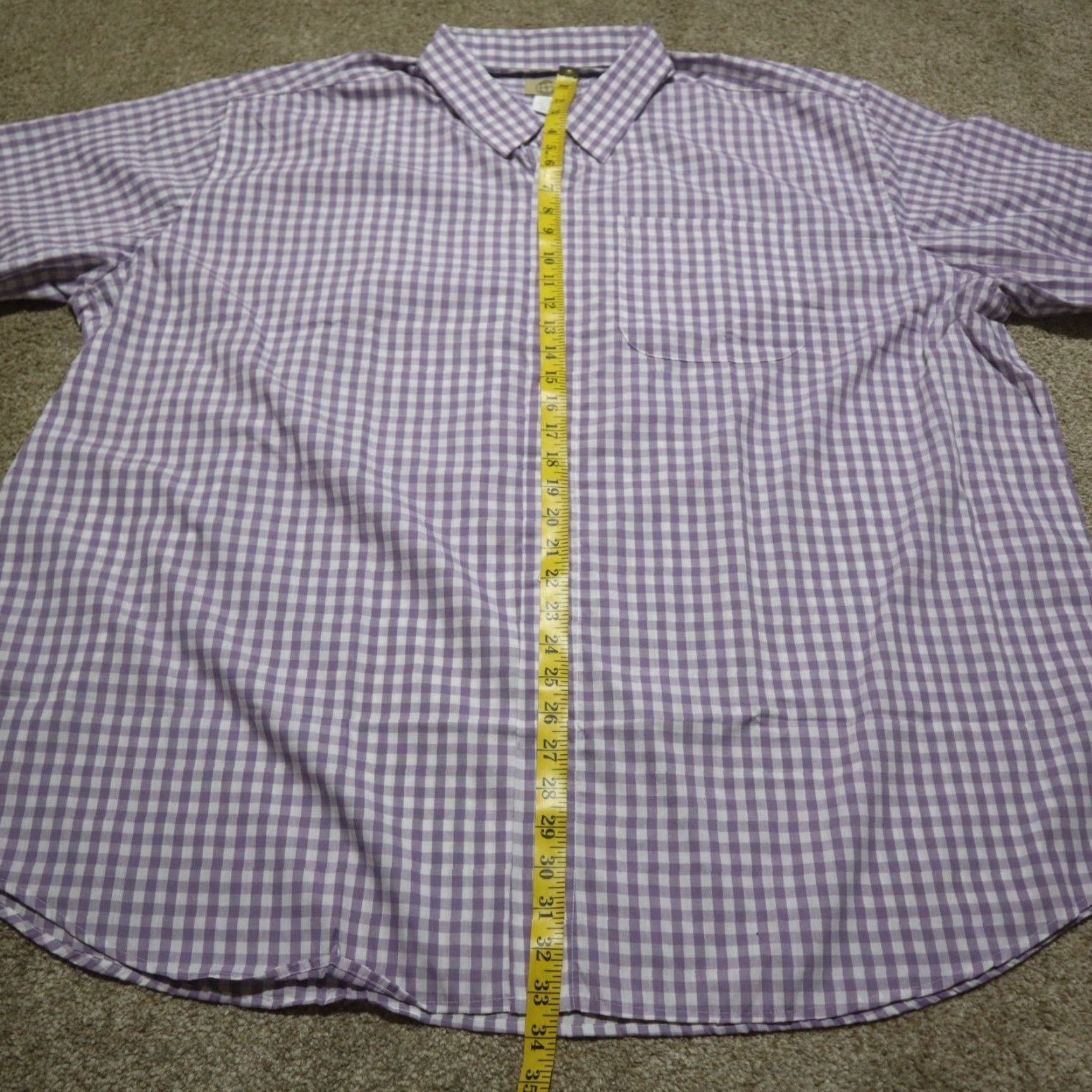 Haband Haband Travelers Purple Plaid Button Up Short Sleeve Shirt Adult Men's Size 4X Size US XXL / EU 58 / 5 - 6 Thumbnail
