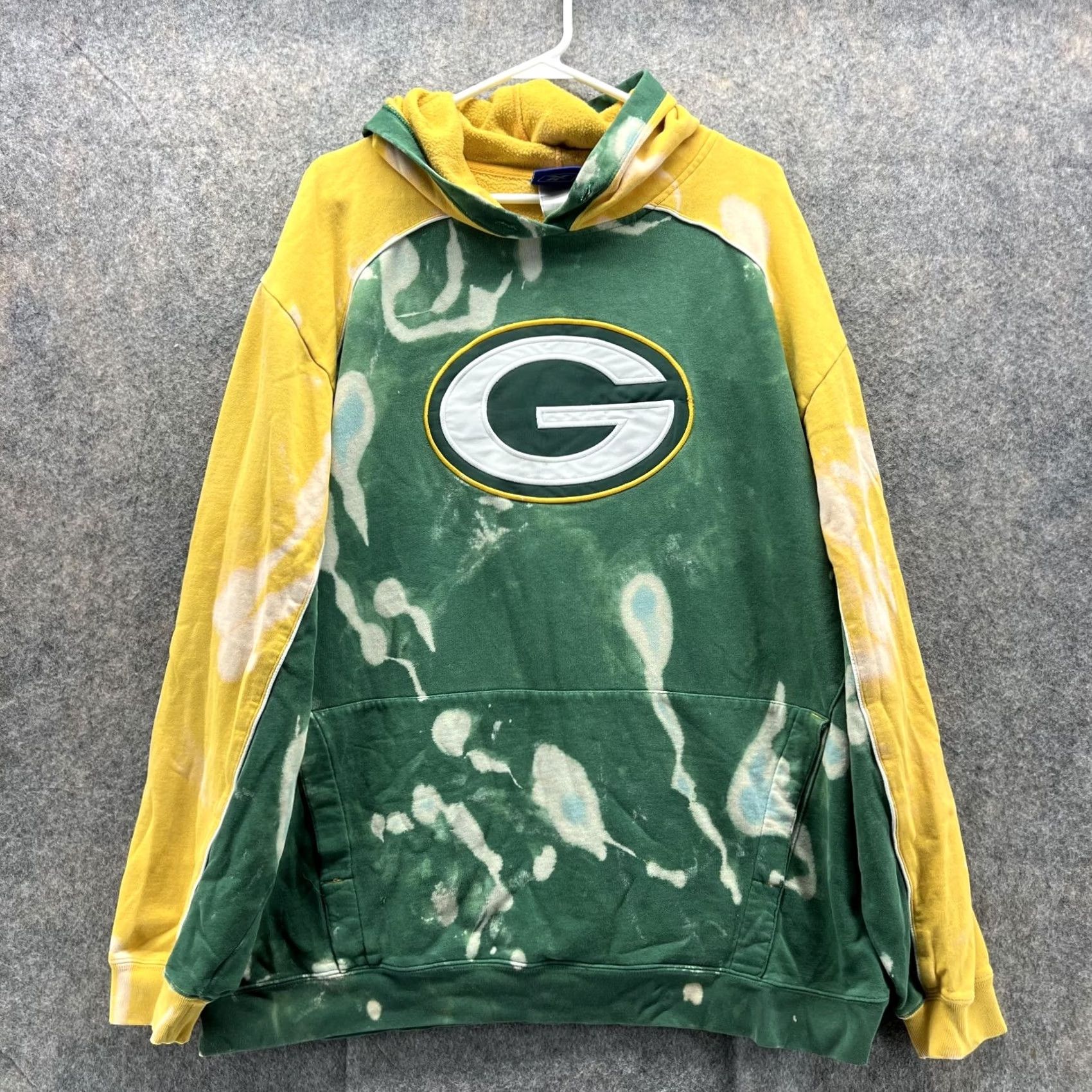 Reebok VINTAGE Reebok Green Bay Packers Sweater Men XL Hooded Jacket NFL Green Logo Pullover Knit Fleece Casual Winter/Fall/Spring/Summer Mens Size US XL / EU 56 / 4 - 2 Thumbnail