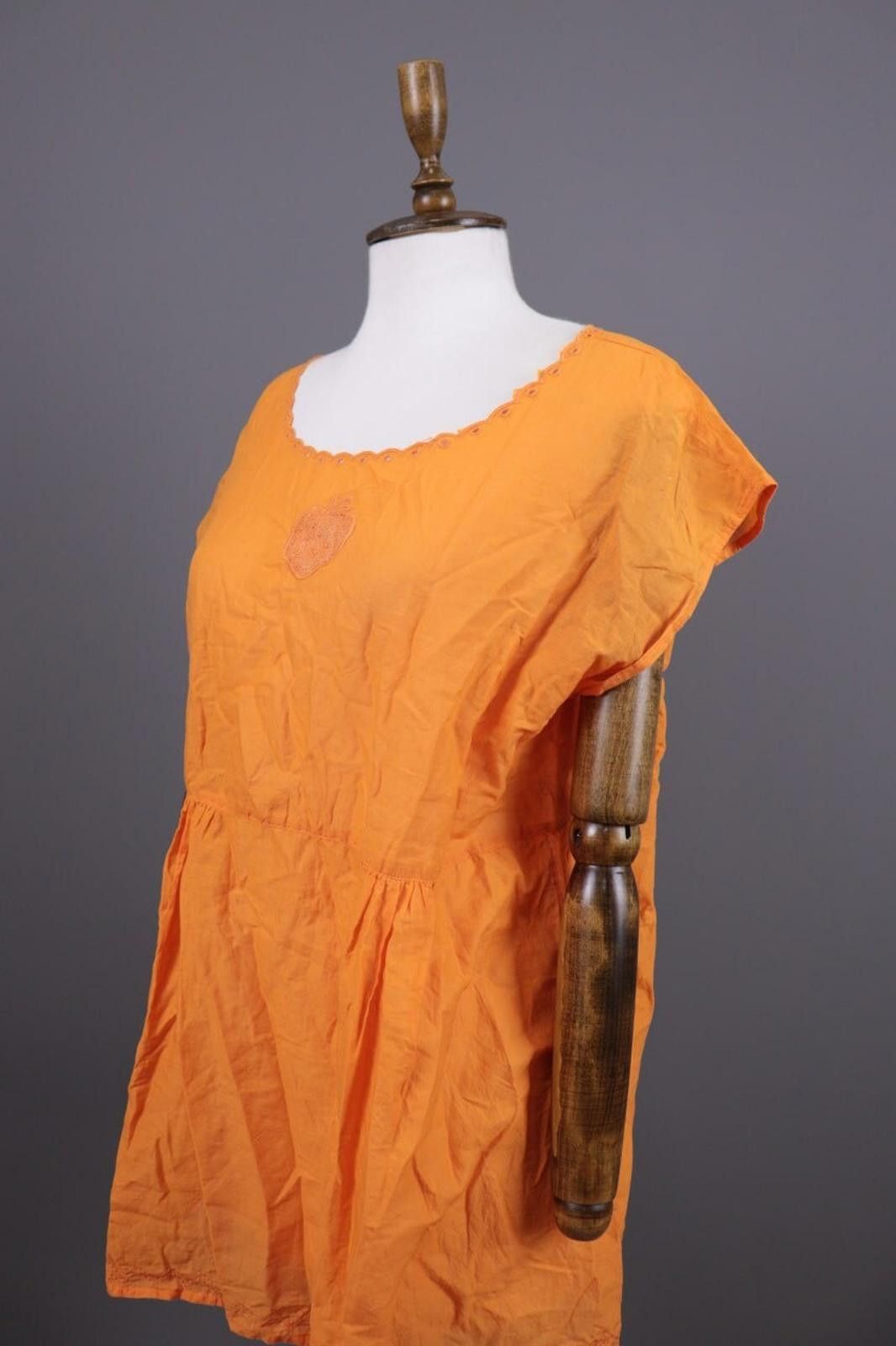 Designer Gudrun Sjoden Orange Lagenlook Blouson Dress Size M Size M / US 6-8 / IT 42-44 - 7 Thumbnail