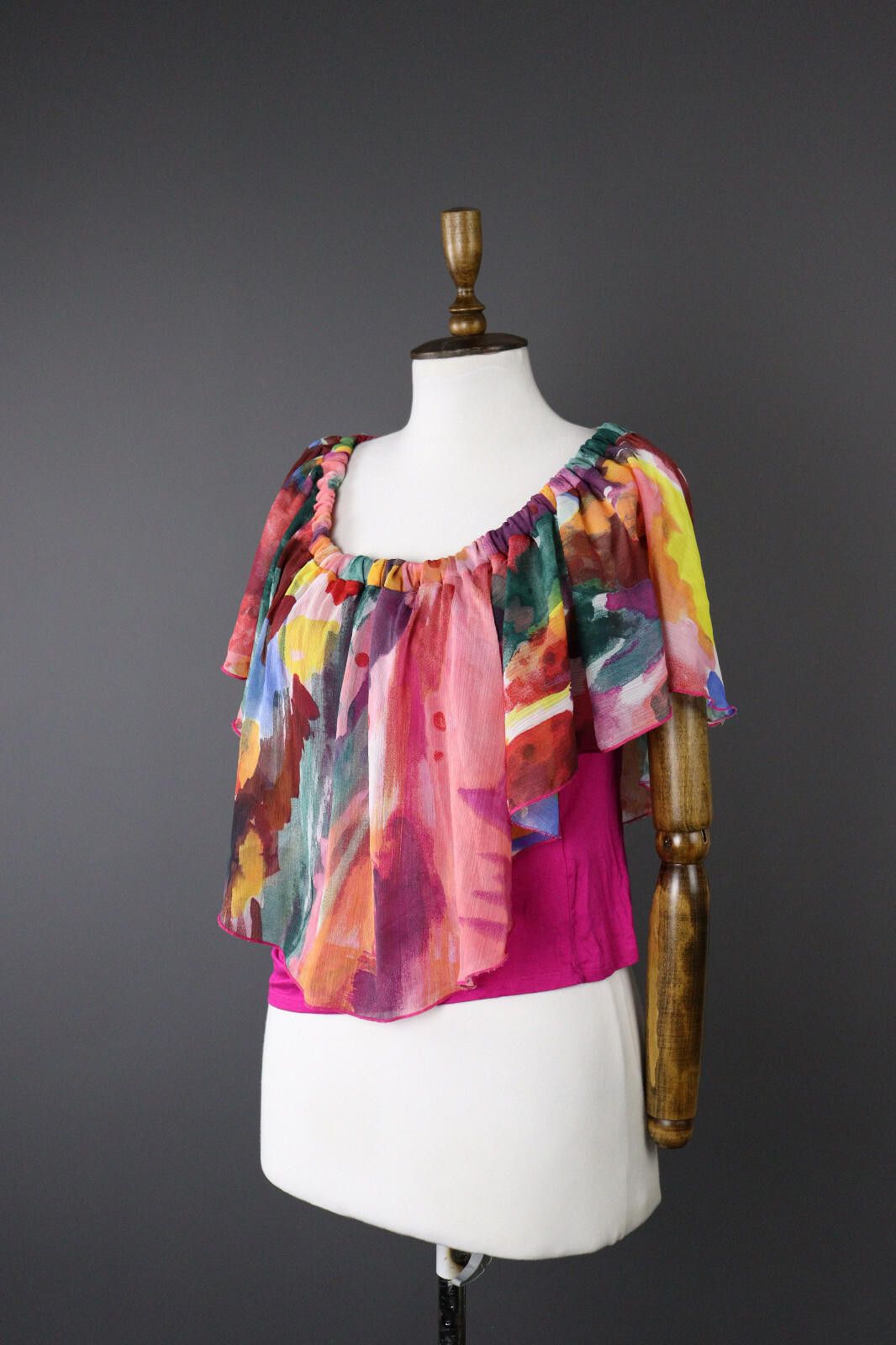 Desigual Ladies Desigual Colorful Abstract Top Blouse Shirt Size S Size S / US 4 / IT 40 - 1 Thumbnail