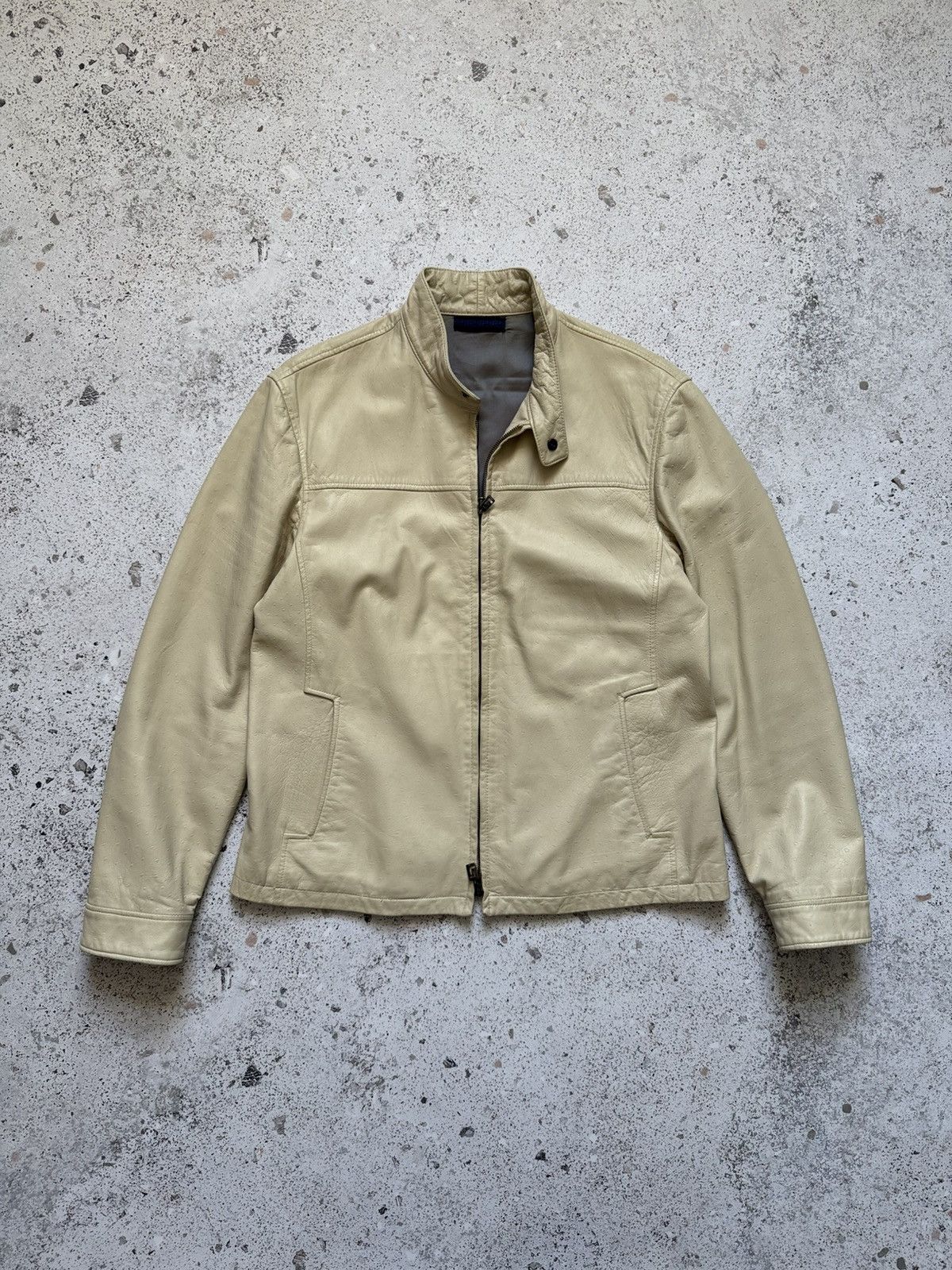 Versace Vintage 90s Versace classic v2 ostrich leather jacket Size US M / EU 48-50 / 2 - 1 Thumbnail