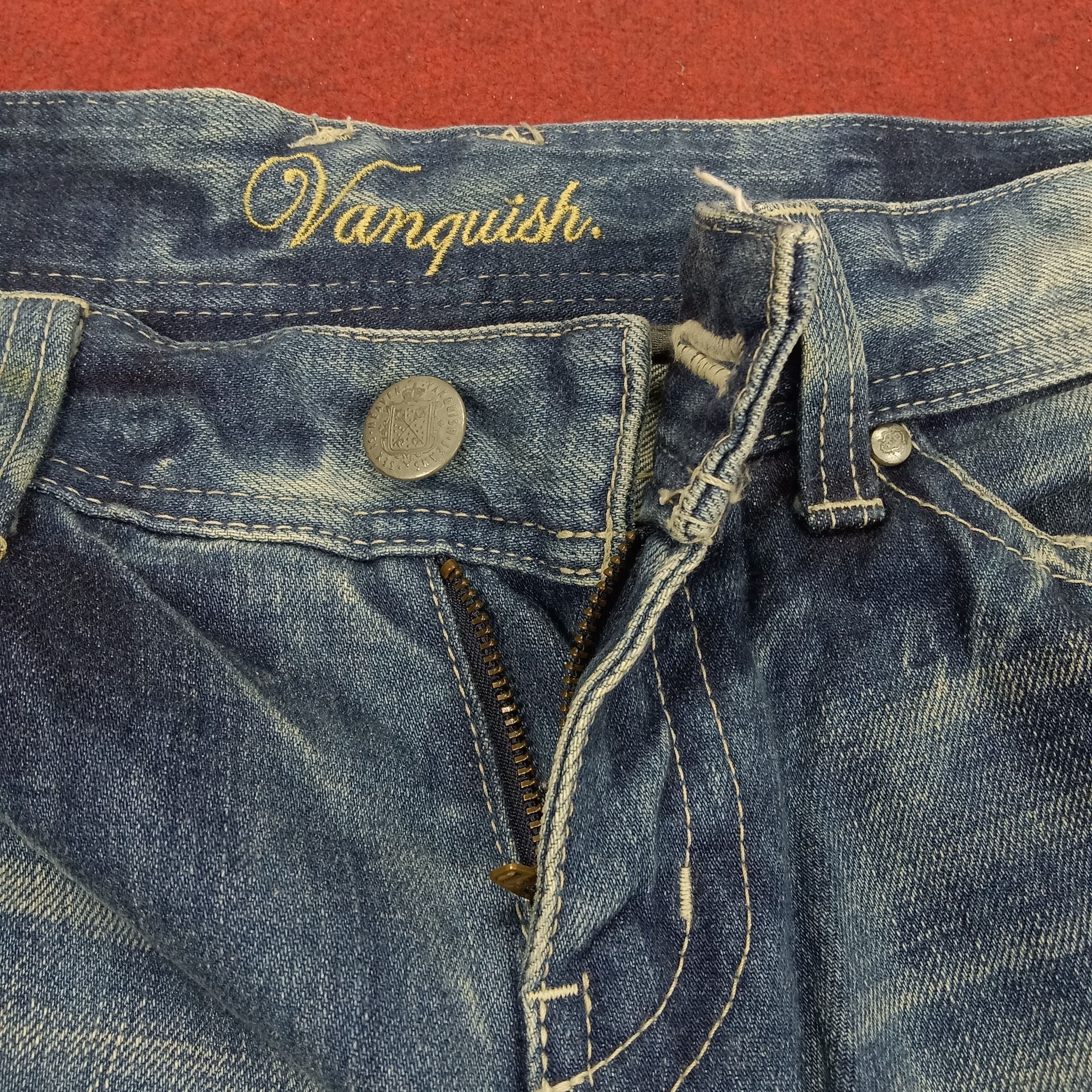 Vanquish Vanquish Gold Distressed Jeans Rock Punk Style Size 31" - 13 Thumbnail