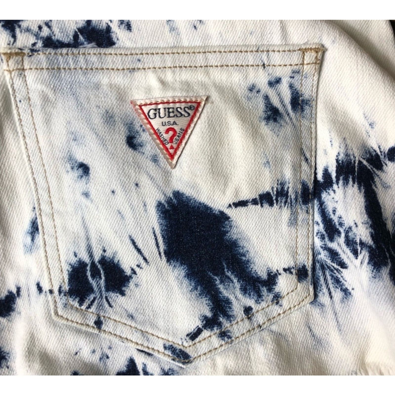 Guess VTG Guess Mid Rise Acid Wash Button Fly Size 27 Distressed Size 27" / US 4 / IT 40 - 5 Thumbnail