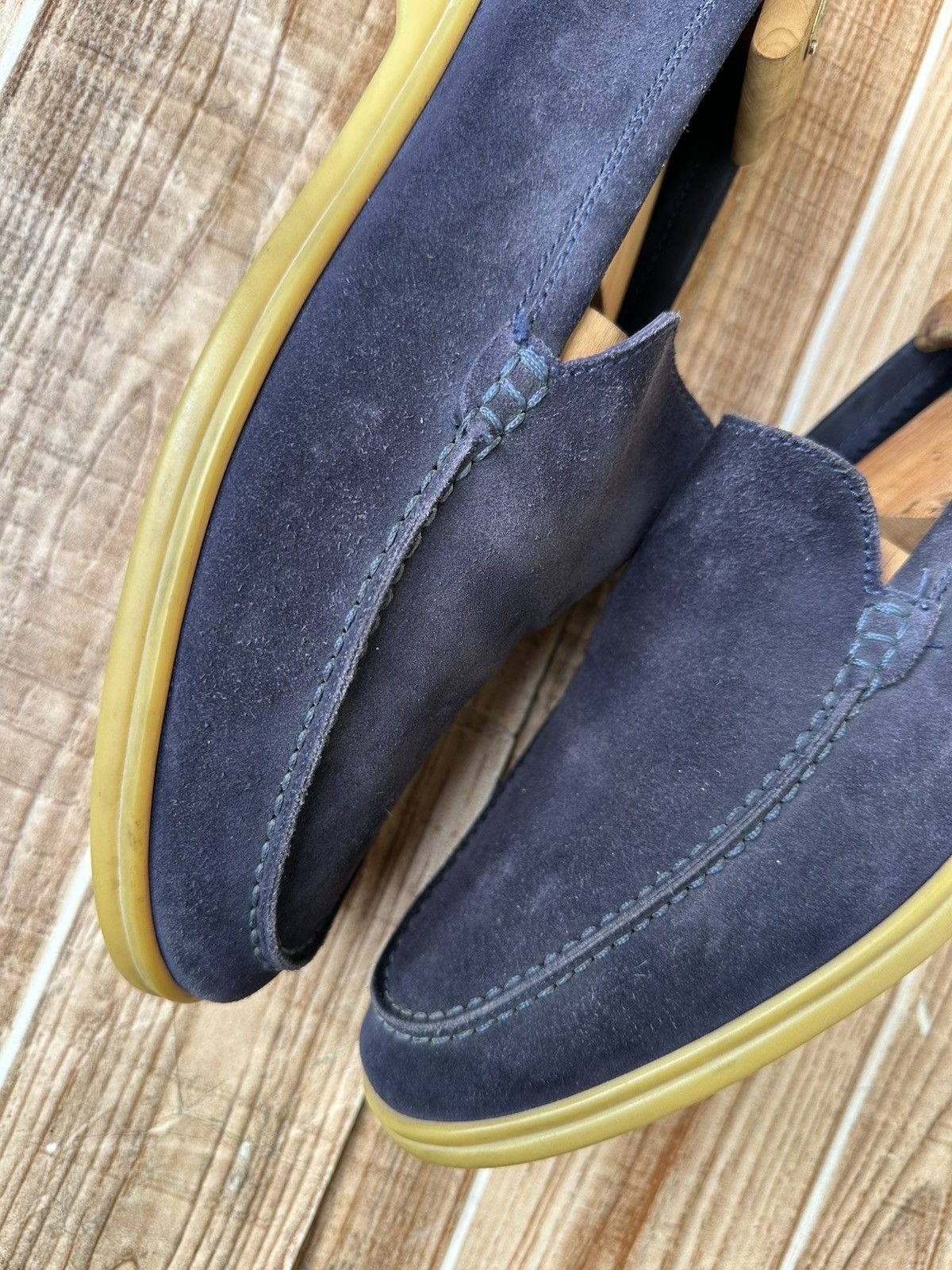 Loro Piana Loro Piana Summer Walk Blue Suede Loafer Flats Size US 11 / EU 44 - 15 Thumbnail
