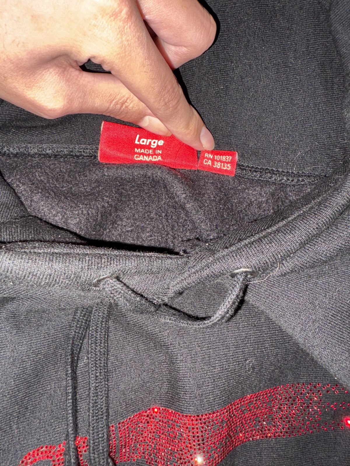 Supreme × Swarovski Supreme x Swarovski Black Motion Logo Hoodie Size US L / EU 52-54 / 3 - 5 Thumbnail