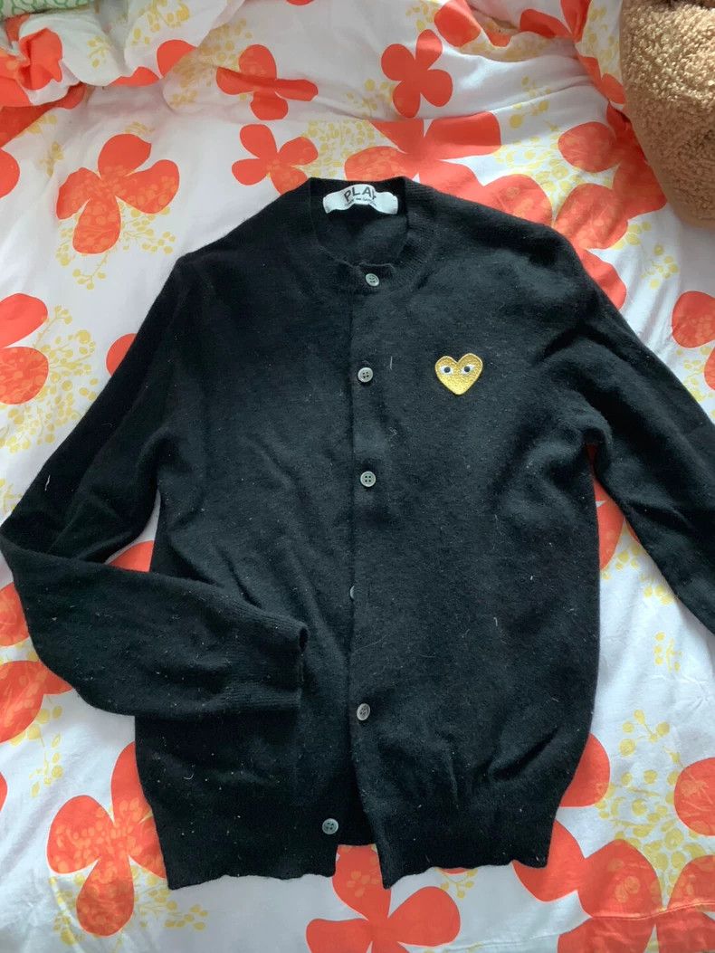 Comme des Garcons Comme Des Garcons Wool Cardigan Gold Heart Size L / US 10 / IT 46 - 1 Thumbnail