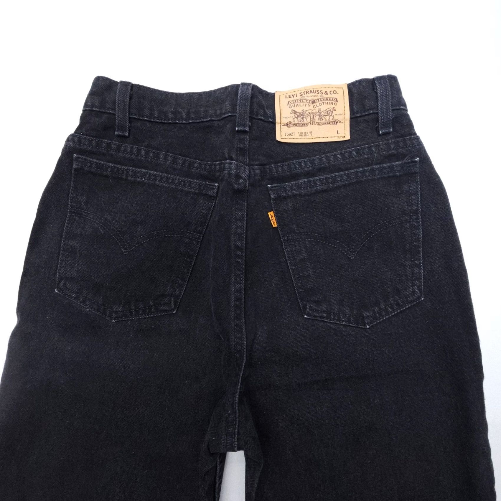 Levi's VINTAGE Levi's Jeans Womens 12 Long Black 90s USA 921 Tapered Orange Tab 5-Pocket Denim Size 34" / US 12 / IT 48 - 3 Thumbnail