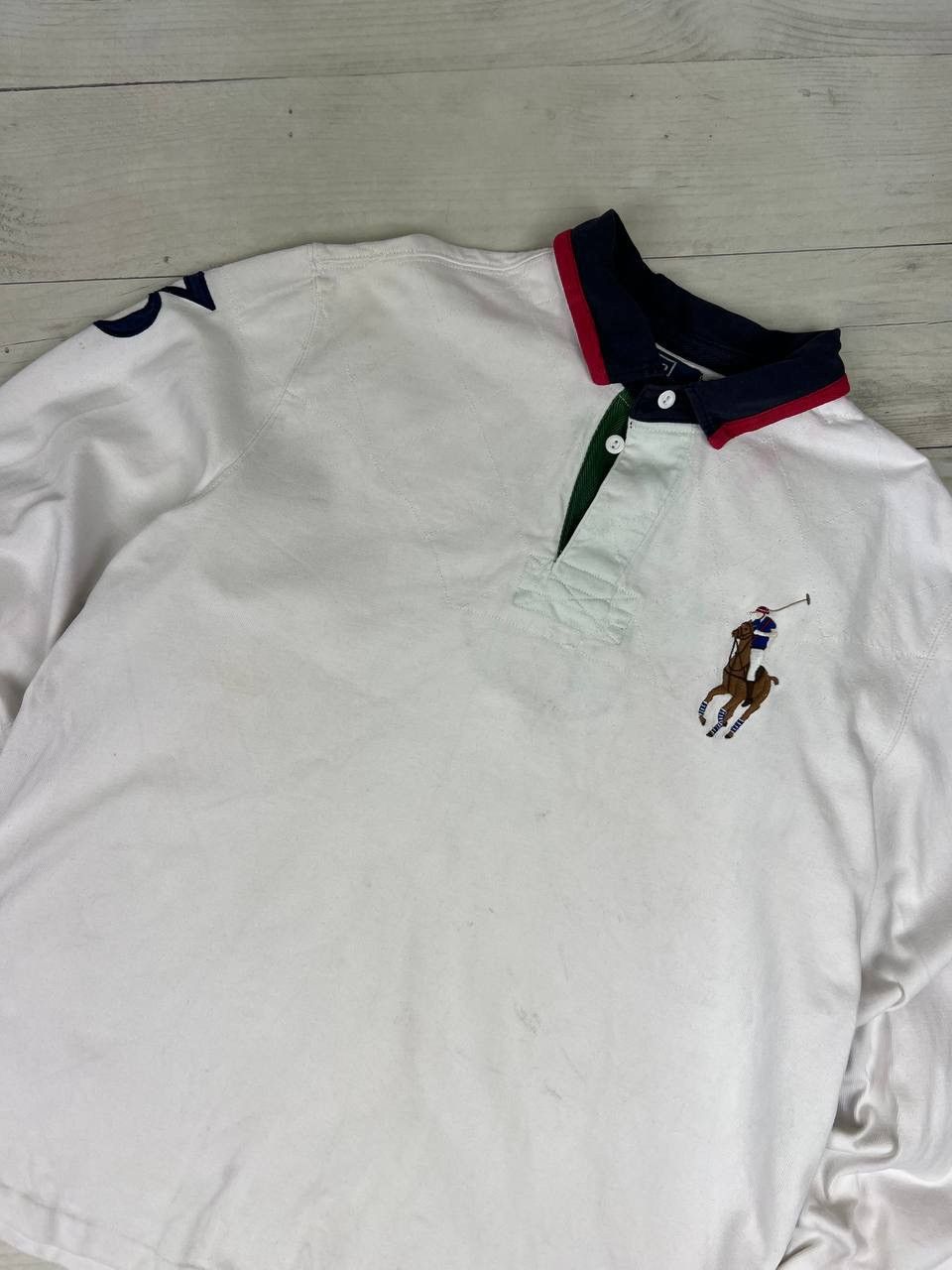 Polo Ralph Lauren Vintage Polo Ralph Lauren Big Pony Rugby Shirt Long Sleeve Size US XXL / EU 58 / 5 - 2 Thumbnail