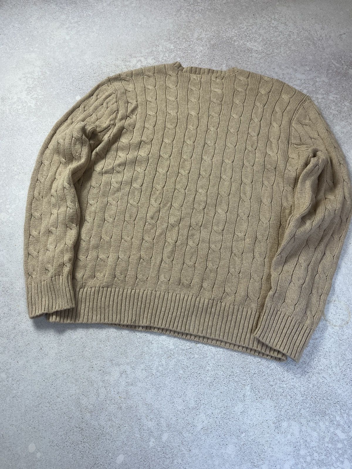 Polo Ralph Lauren Polo Ralph Lauren Golf Cable Knit Crew Neck Sweater Beige Size US L / EU 52-54 / 3 - 6 Thumbnail