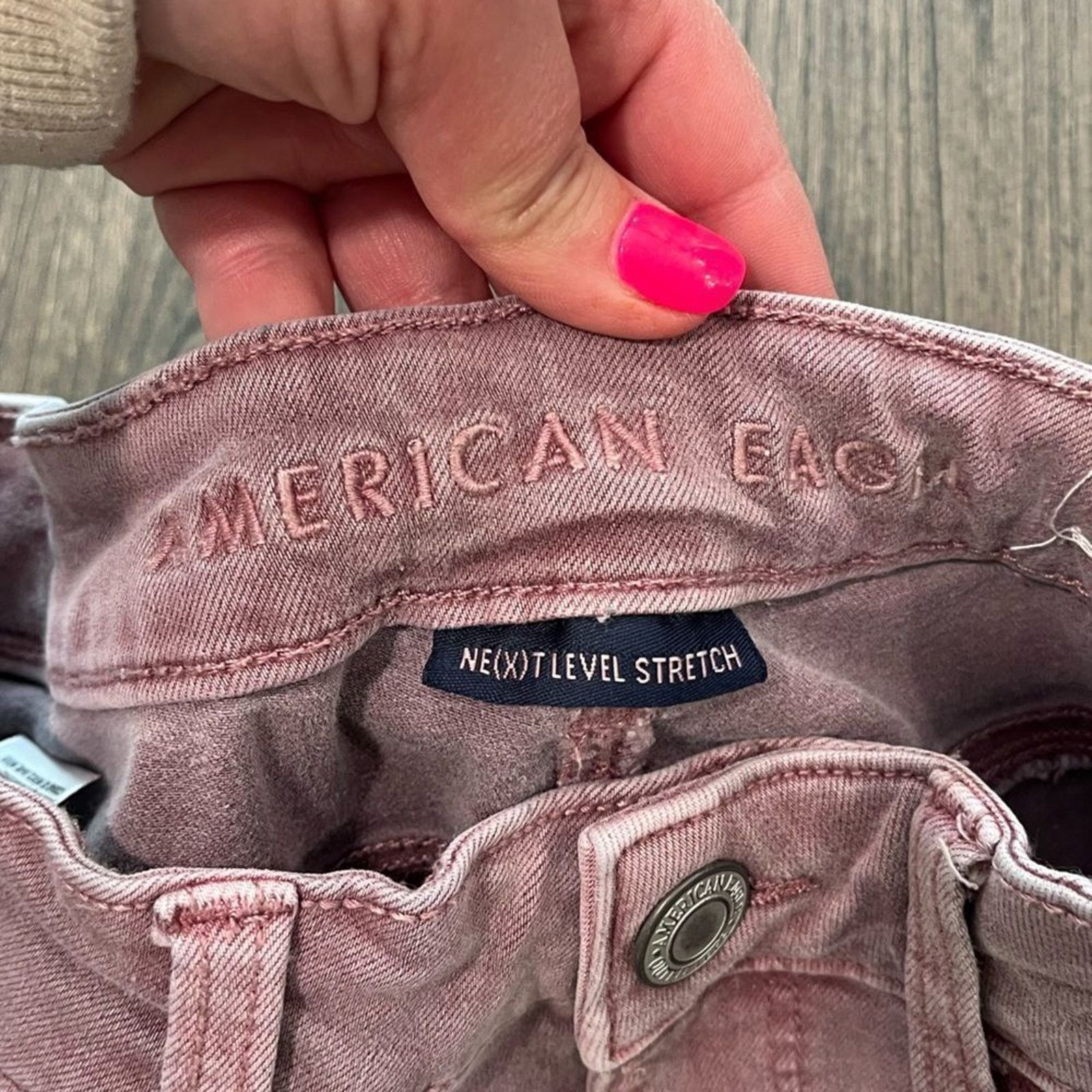 American Eagle Outfitters American Eagle Ne(x)t Level Stretch Purple Skinny Jeans 6 Size 28" / US 6 / IT 42 - 3 Thumbnail