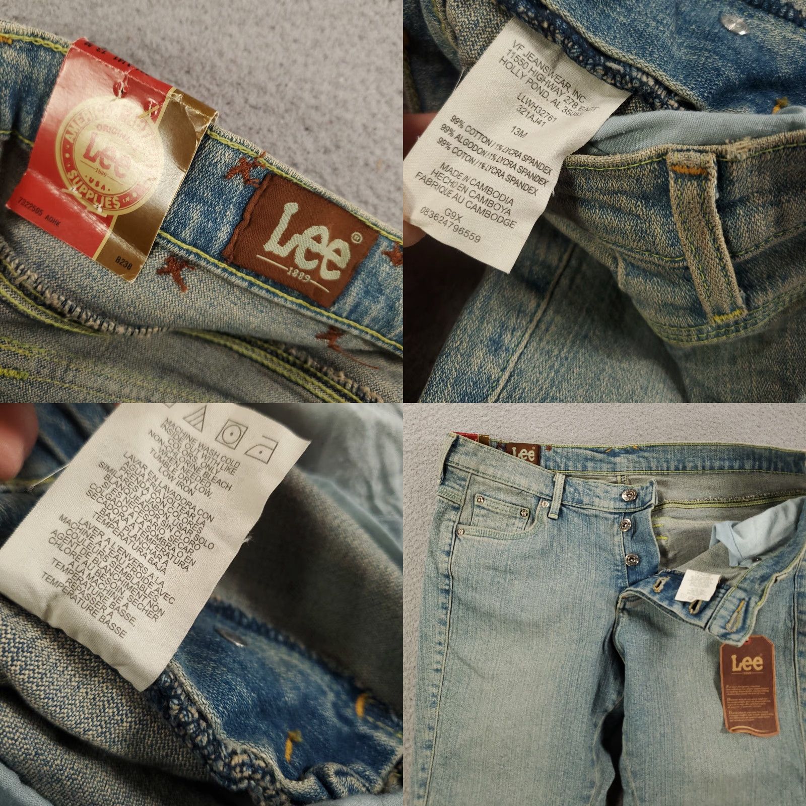 Lee VINTAGE New Lee Button Fly Jeans Womens 13 M Capris Capri 5-Pocket Denim 90s Blue Cotton Blend Spandex Girls Womens Jeans Caption? Size 32" / US 10 / IT 46 - 8 Thumbnail