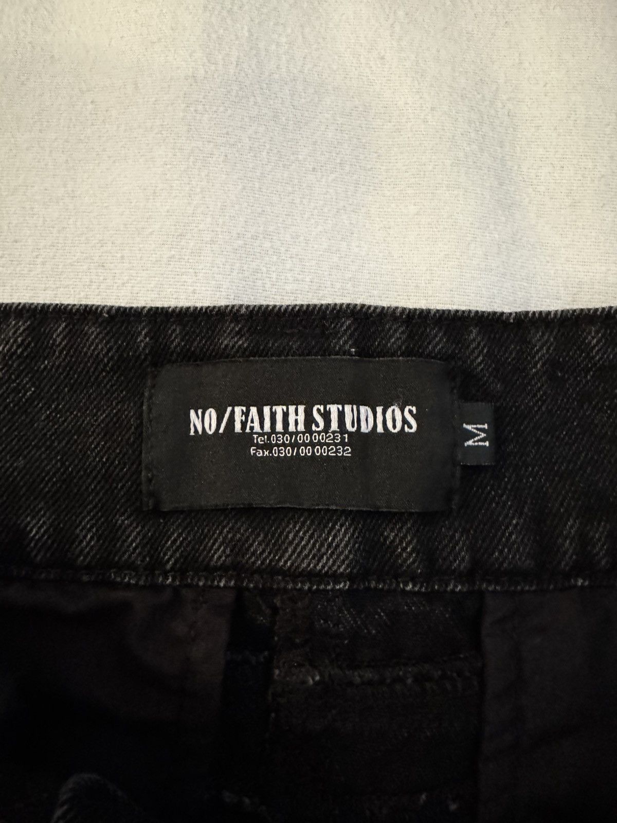 No Faith Studios No Faith Studios Heavy Wave Denim Black Size US 33 - 3 Thumbnail