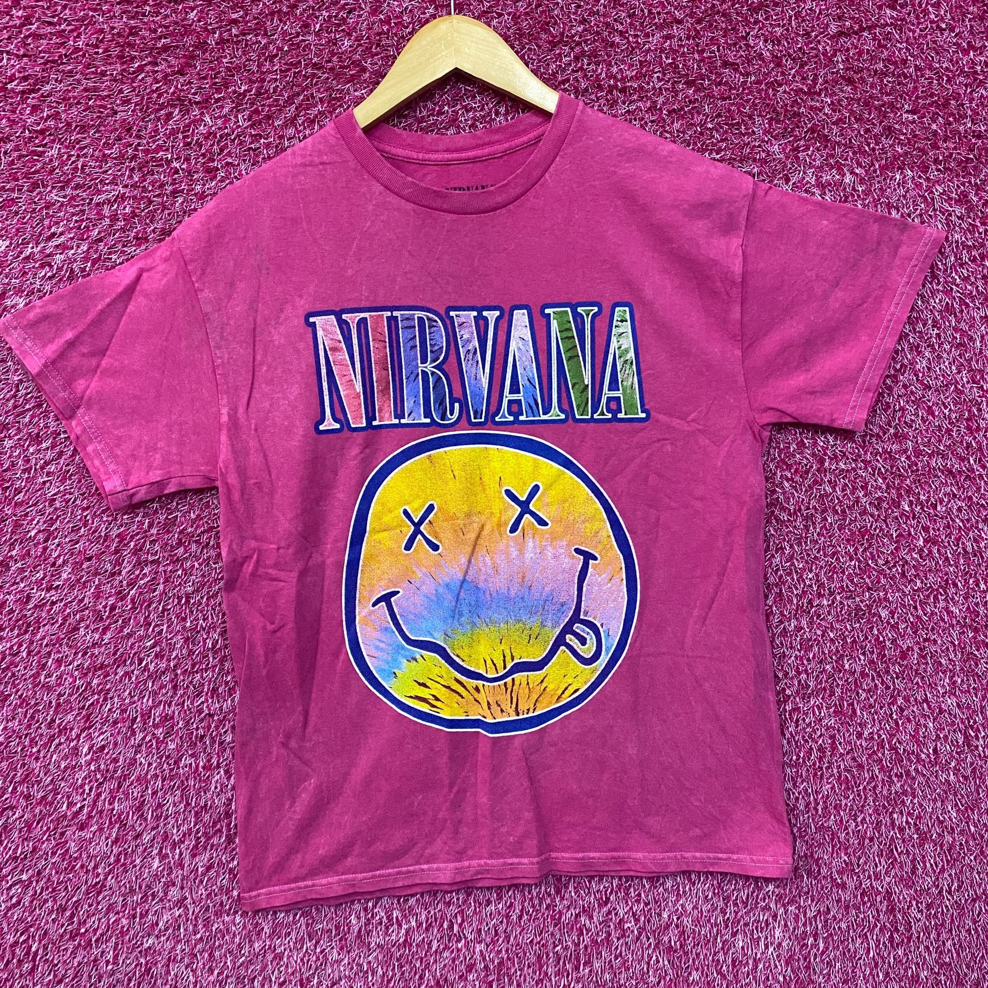 Nirvana Nirvana Nevermind Album Dead Smiley Pink T-Shirt Medium Size US M / EU 48-50 / 2 - 3 Thumbnail