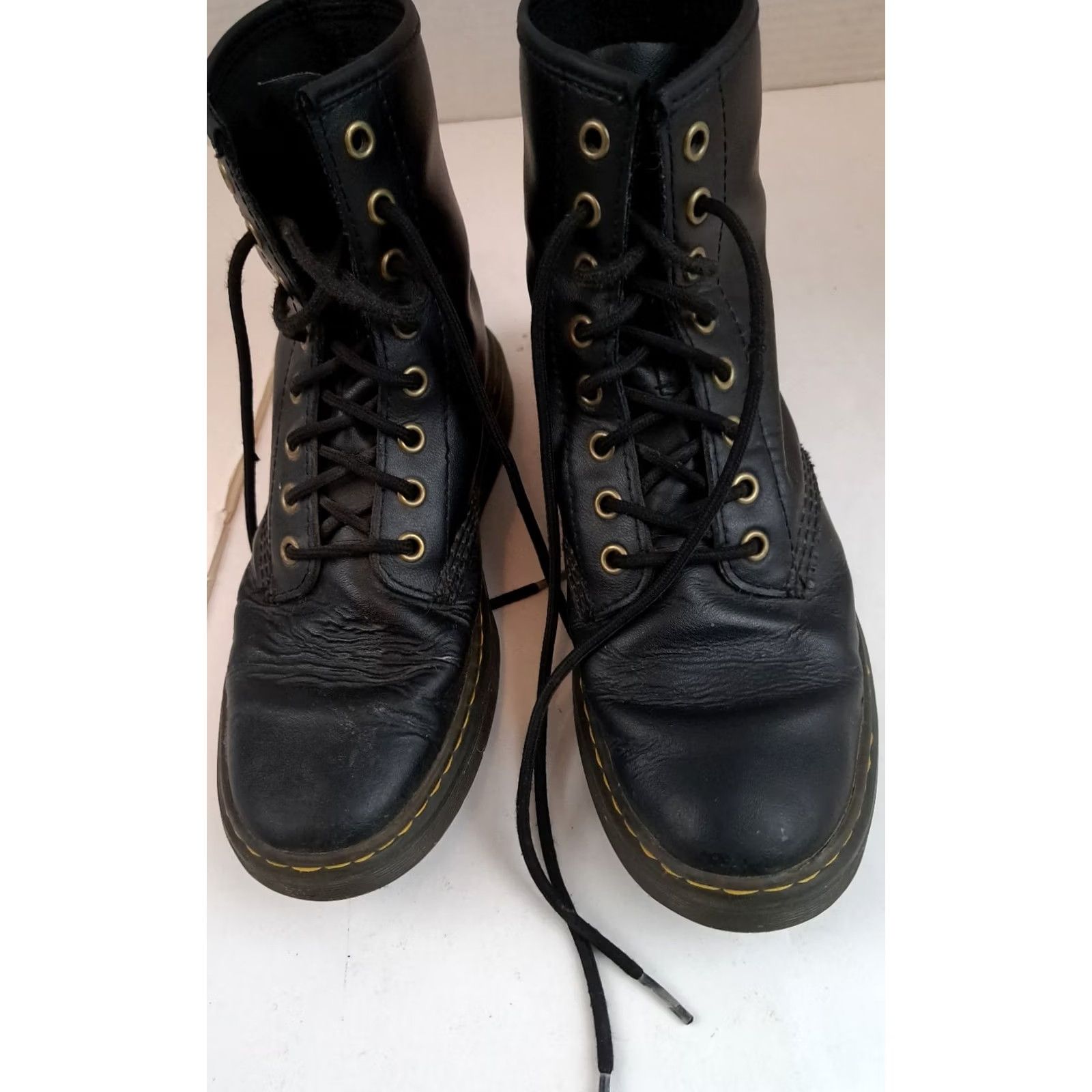 Dr. Martens VINTAGE Doc Martens Zavala Combat Boots Mens US 7 USW 8.5-9 EUC Leather Black 1460 Boots Combat Pattern Solid 14-12-3 Size US 7 / EU 40 - 2 Thumbnail