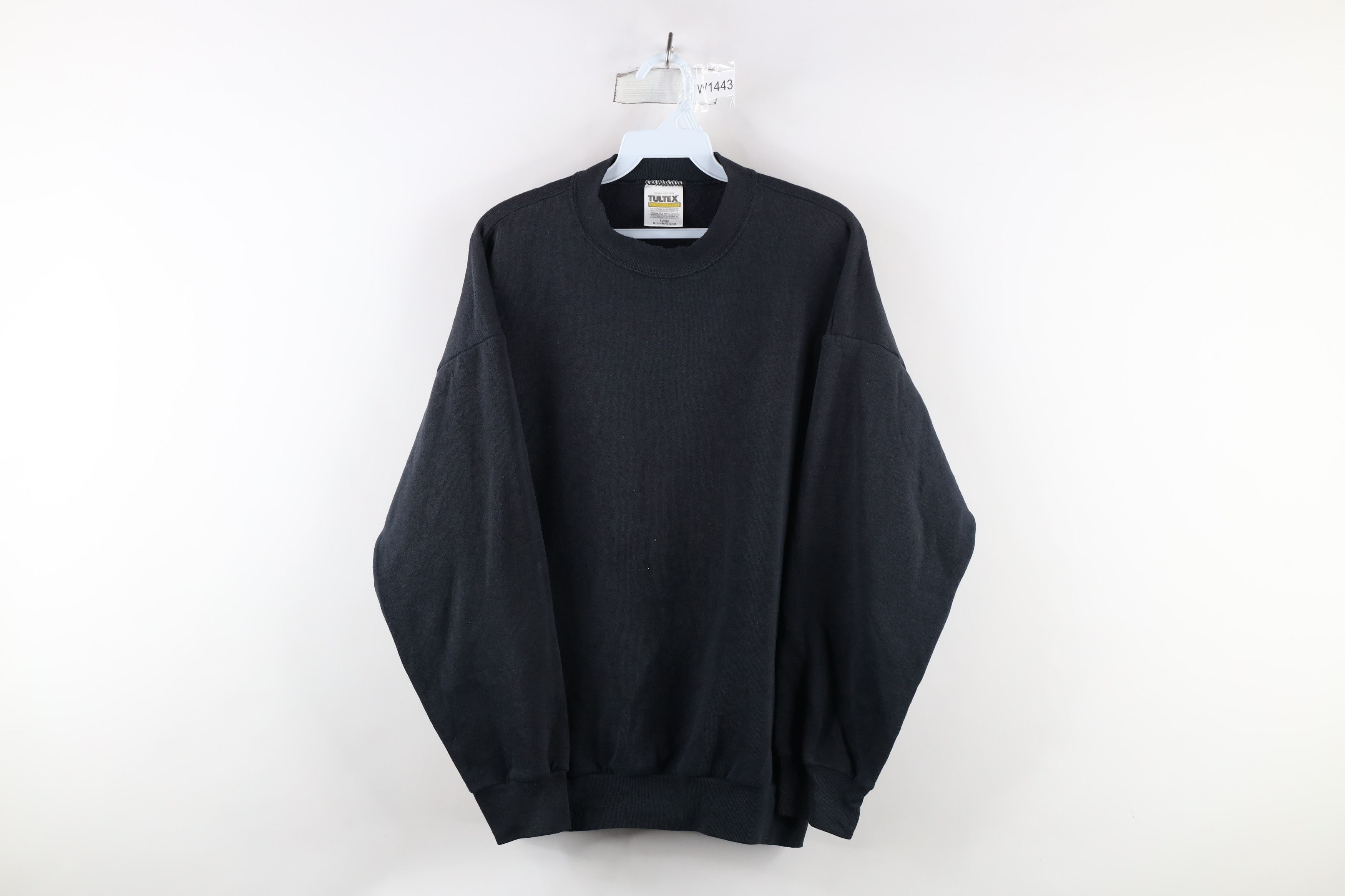 Vintage Vintage 90s Streetwear Blank Crewneck Sweatshirt Black Size US L / EU 52-54 / 3 - 1 Thumbnail