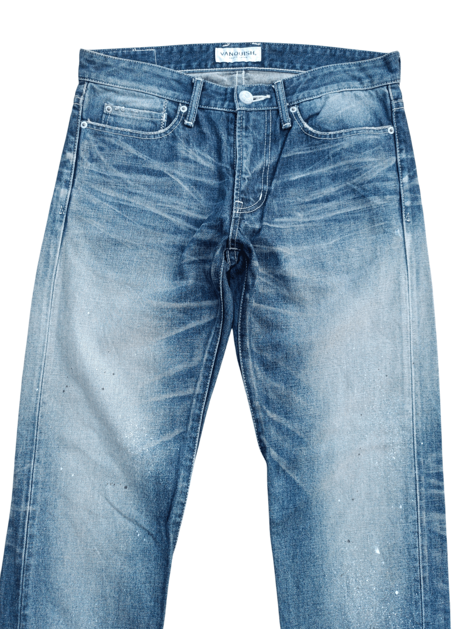 Japanese Brand VANQUISH Tokyo Japan Whiskers Painted Rare Design Jeans Size US 32 / EU 48 - 8 Thumbnail