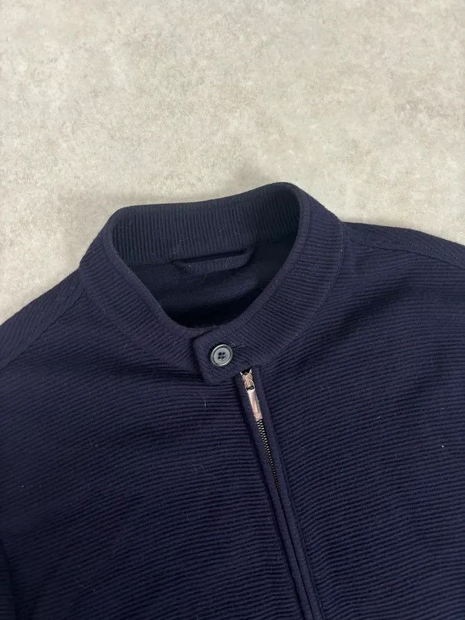 Emporio Armani SS2016 Emporio Armani Navy Wool Minimalist Zip-up Jacket Size US L / EU 52-54 / 3 - 4 Thumbnail