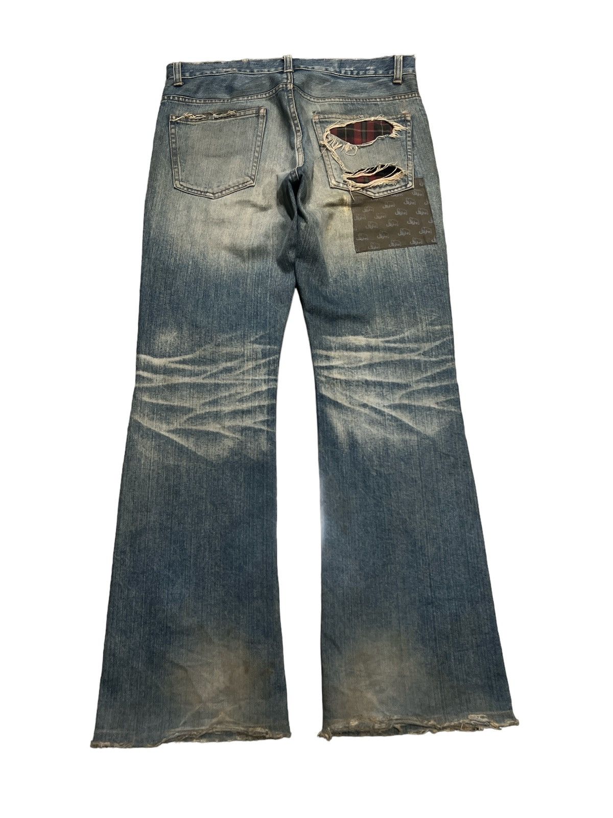 Vintage FLARED🔥UNKNOWN RIPPED DISTRESSED DENIM PANT Size US 31 - 6 Thumbnail