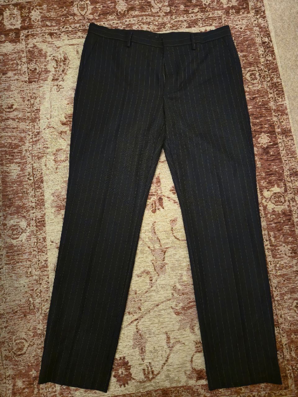 Dries Van Noten Dries Van Noten PATRINO Pinstripe Wool Trouser Size 54R - 1 Thumbnail