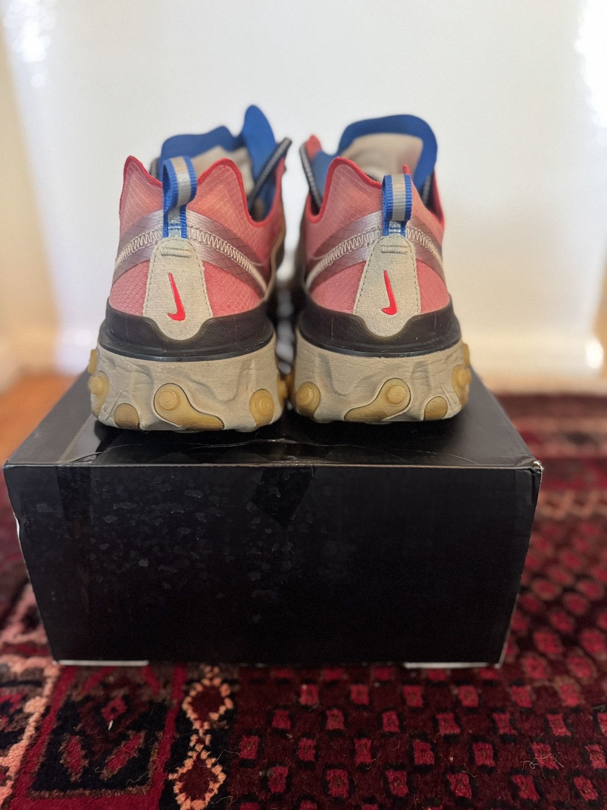 Nike × Undercover React Element 87 in Light Beige Chalk/Signal Blue Size US 11 / EU 44 - 9 Thumbnail