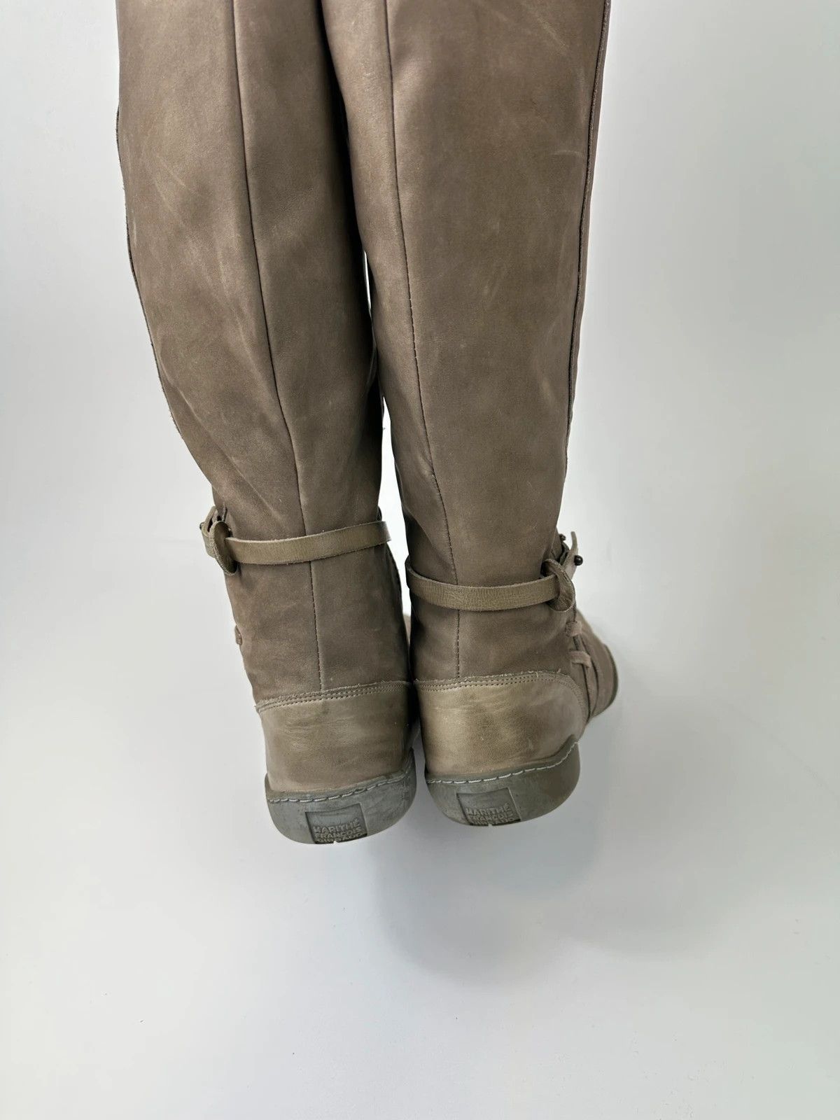 Marithe + Francois Girbaud M+FG Leather Khaki Brown Straps High Boots Size US 7 / IT 37 - 12 Thumbnail