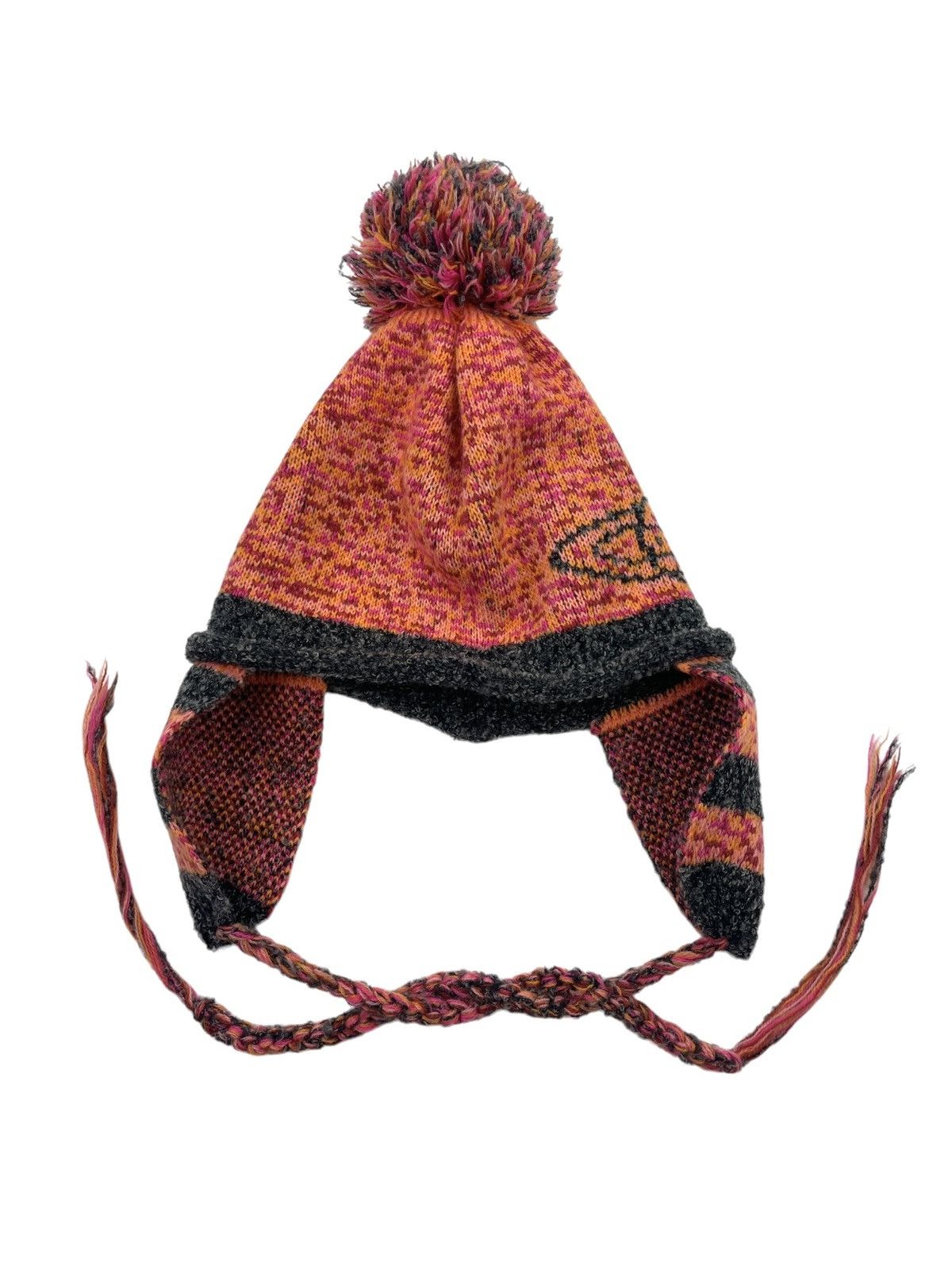Vivienne Westwood Orb Knit Earflap Pom Pom Beanie Size ONE SIZE - 4 Thumbnail