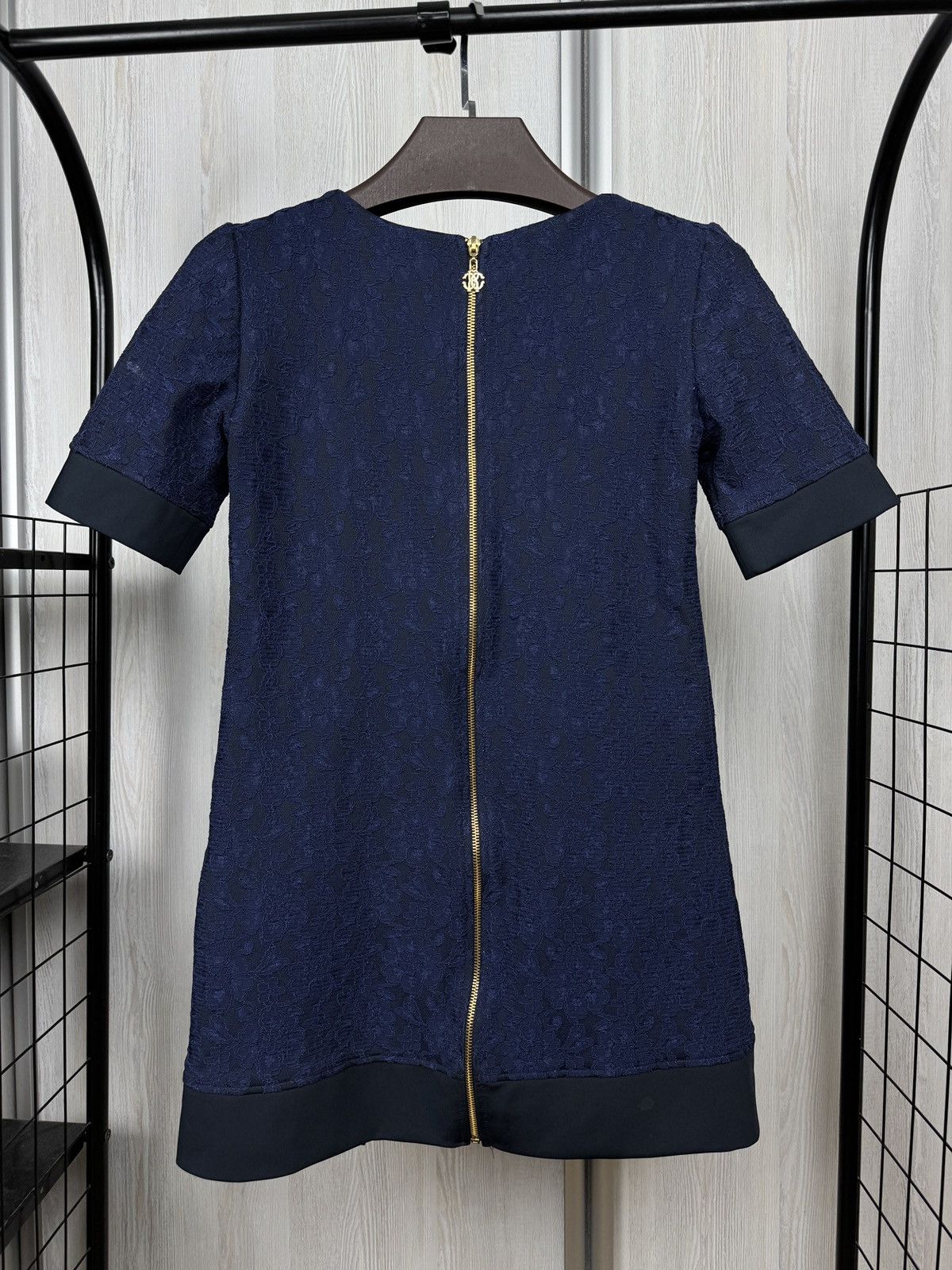 Roberto Cavalli Roberto Cavalli blue lace big logo knee length dress Size M / US 6-8 / IT 42-44 - 7 Thumbnail