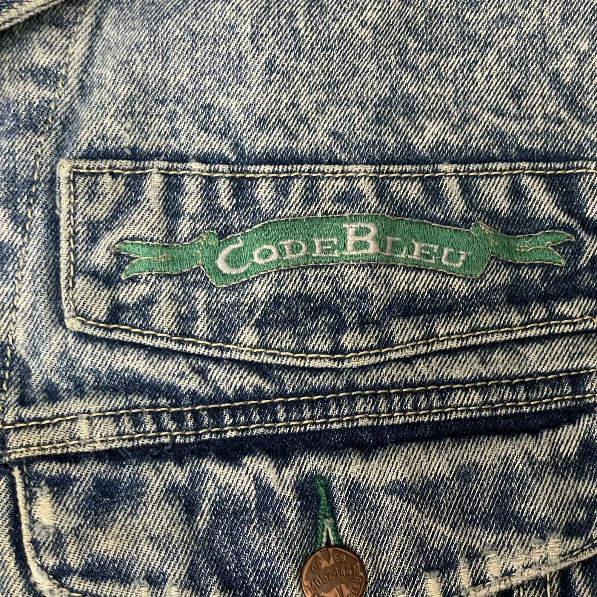 Other Vtg Code Bleu DESTROYED Blue Jean ACID WASH Jacket Size US M / EU 48-50 / 2 - 3 Thumbnail