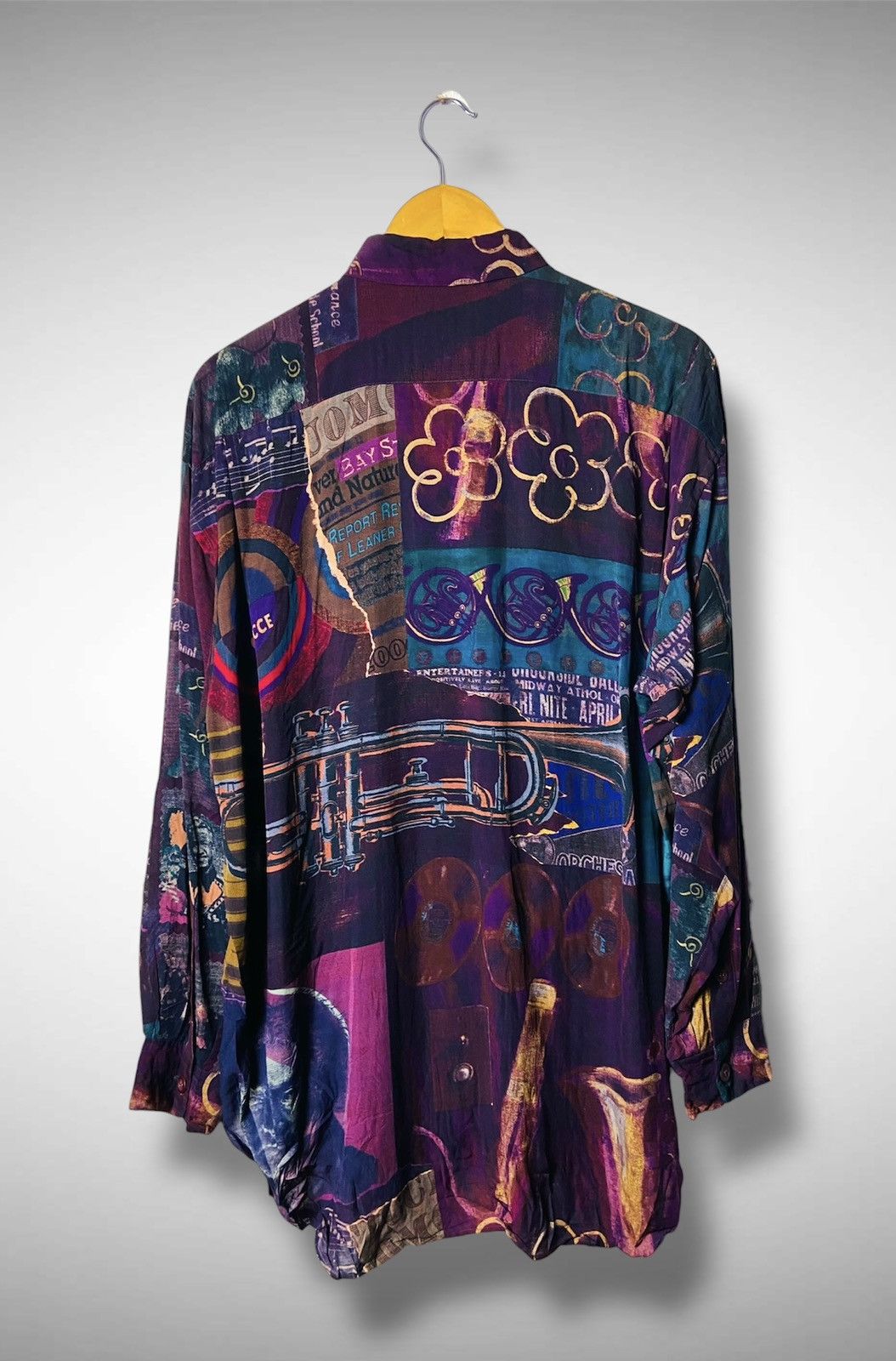 Yoshiyuki Konishi Vintage Yoshiyuki Konishi FICCE Silk Shirt - Jazz Print Size US L / EU 52-54 / 3 - 2 Thumbnail