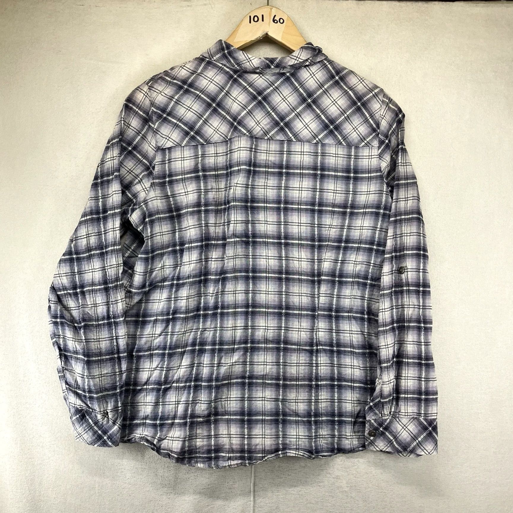 Vintage Dressbarn Women's Western Shirt Plaid Button-Up 90s Purple M Long Sleeve Roll Tab Collar Lightweight Metallic Accents Bling Shoulders Cowgirl Casual Size M / US 6-8 / IT 42-44 - 2 Thumbnail