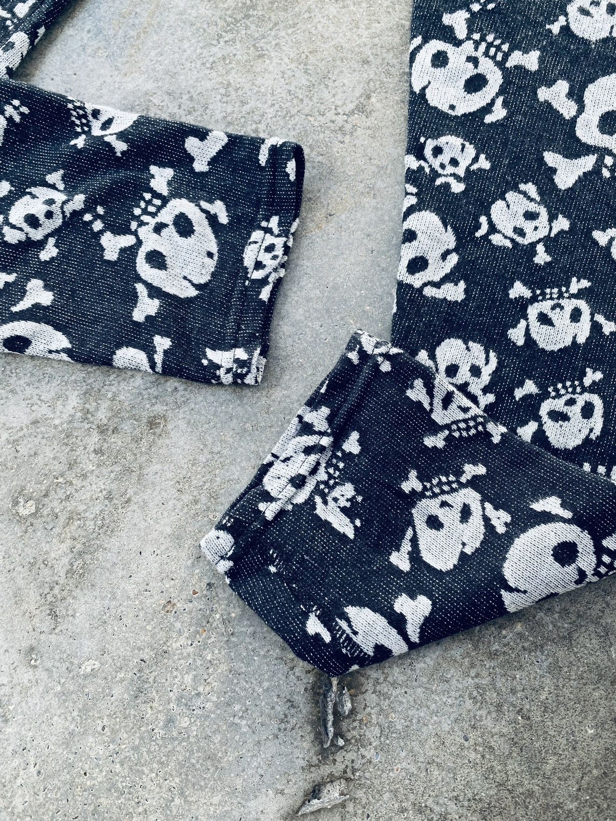 Japanese Brand Vintage PPFM Over Print Skull Leggings Size 25" / US 0 / IT 36 - 8 Thumbnail