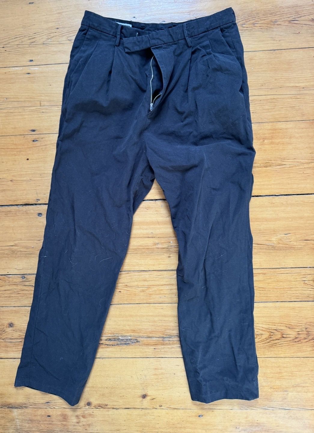 Kaptain Sunshine Pleated Cotton-Linen Gabardine Trousers (hem) Size US 32 / EU 48 - 9 Thumbnail