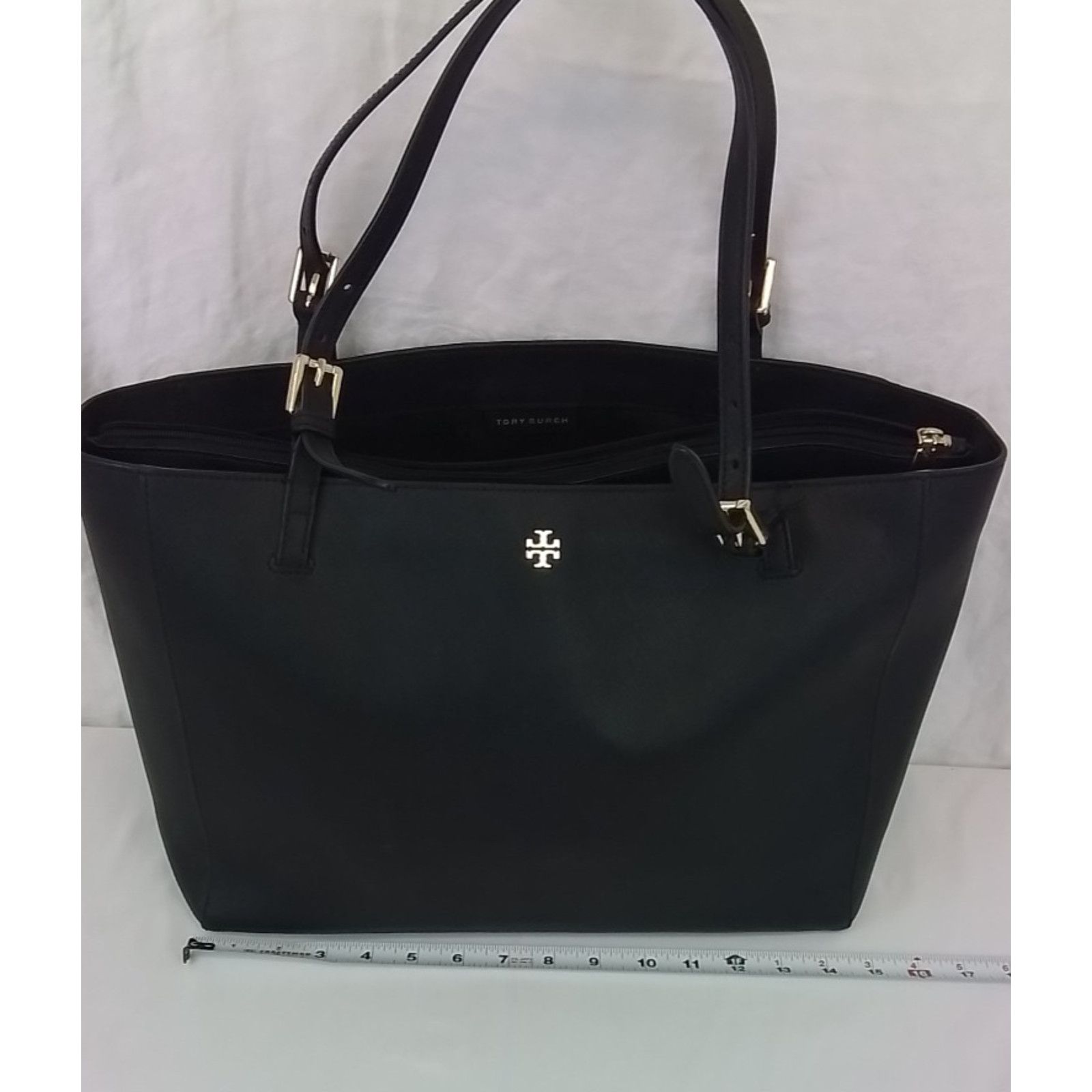 Tory Burch Tory Burch Black Leather Shoulder Bag Gold Hardware Size ONE SIZE - 14 Thumbnail