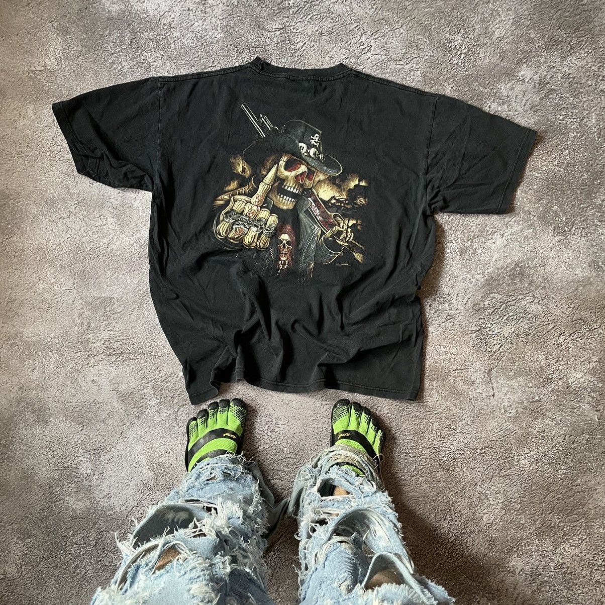 Band Tees Vintage 00S FUCK FINGER HORROR FACE ABSTRACT ANGRY BONES Size US XL / EU 56 / 4 - 3 Thumbnail