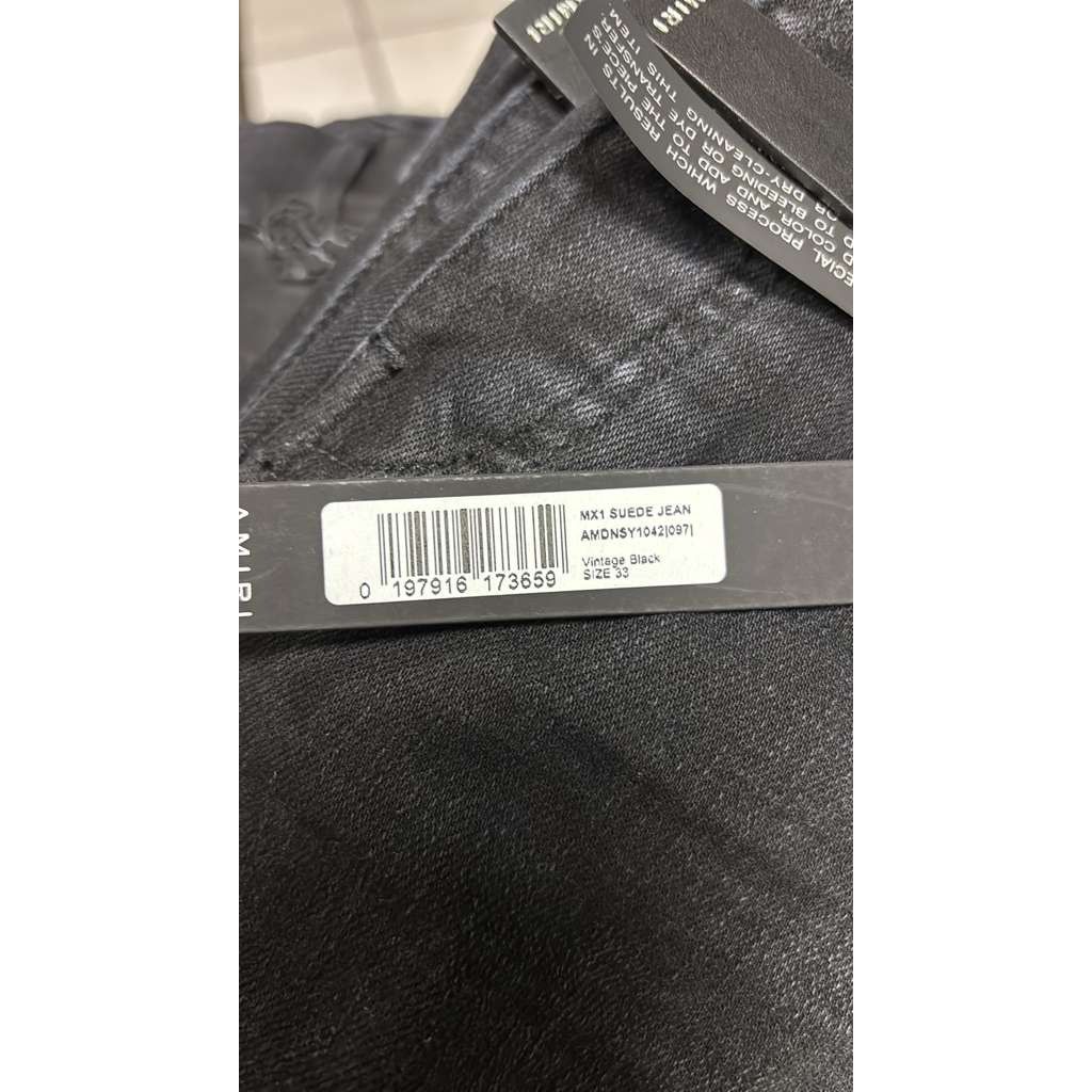 Amiri o1rshd1 MX1 Suede Jean in Vintage Black Size US 33 - 18 Thumbnail