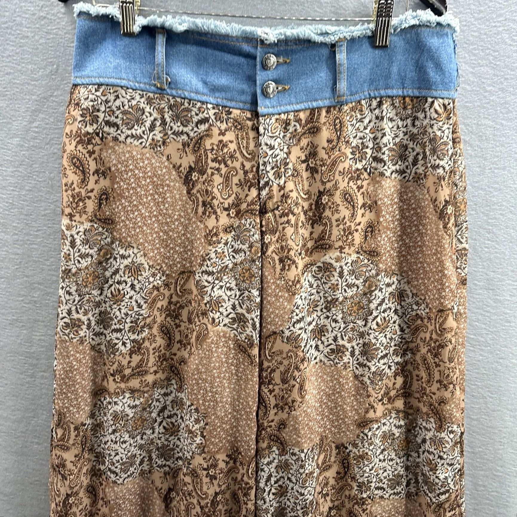 XOXO VINTAGE XOXO Jeans Women 12 Denim Paisley Wide-Leg Pants Festival 90s y2k Boys Girls Mens Womens Shirt Hat etc Size 34" / US 12 / IT 48 - 3 Thumbnail