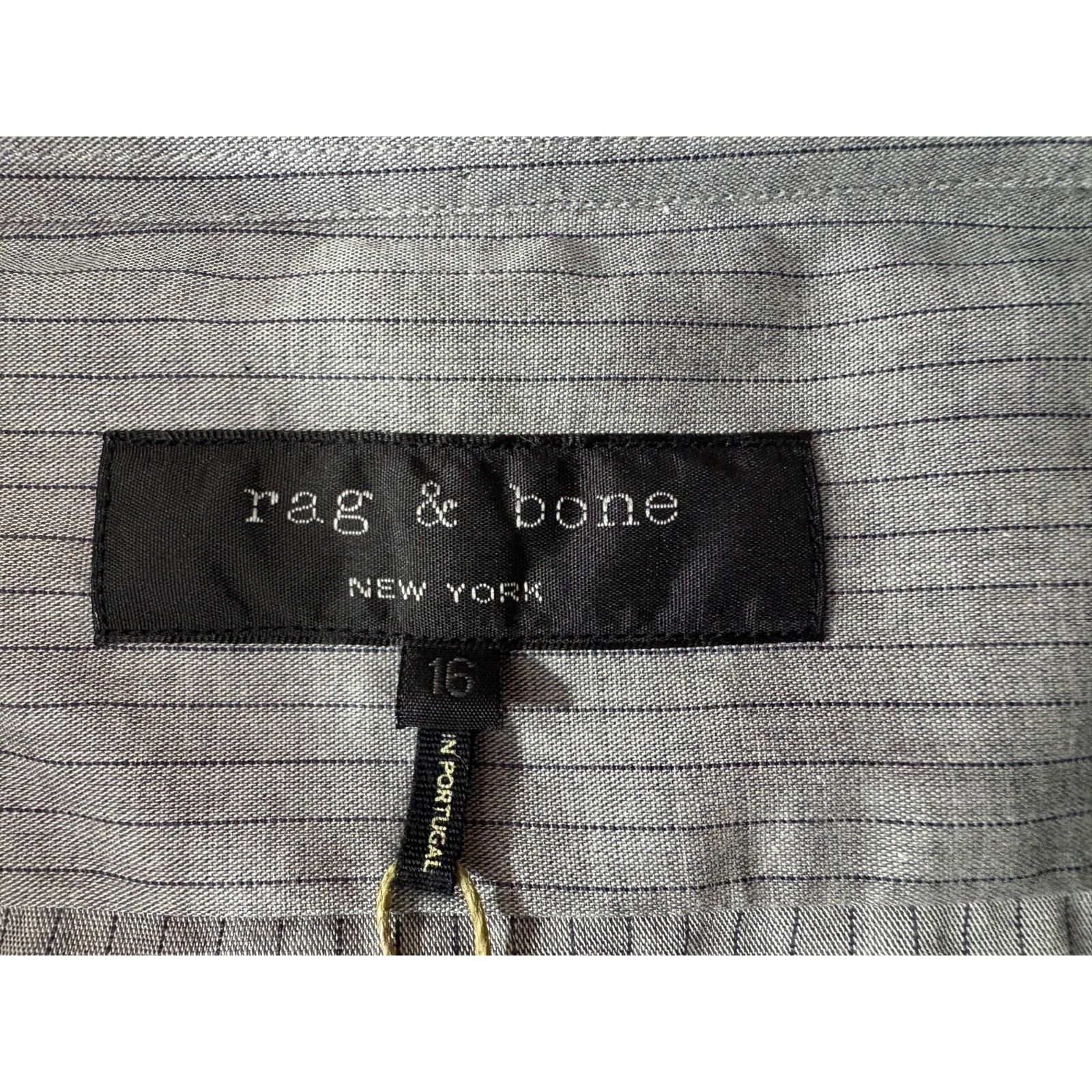 Rag & Bone RAG & BONE Charles striped dress shirt size 16 color chambra Size US M / EU 48-50 / 2 - 2 Thumbnail