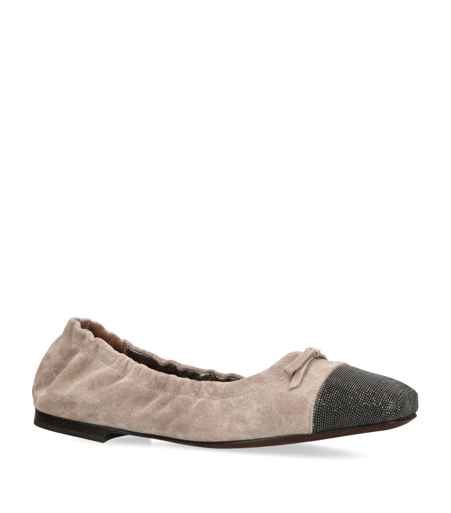 Brunello Cucinelli o1y0725 Ballet Flats in Beige/Black Size US 7 / IT 37 - 2 Thumbnail