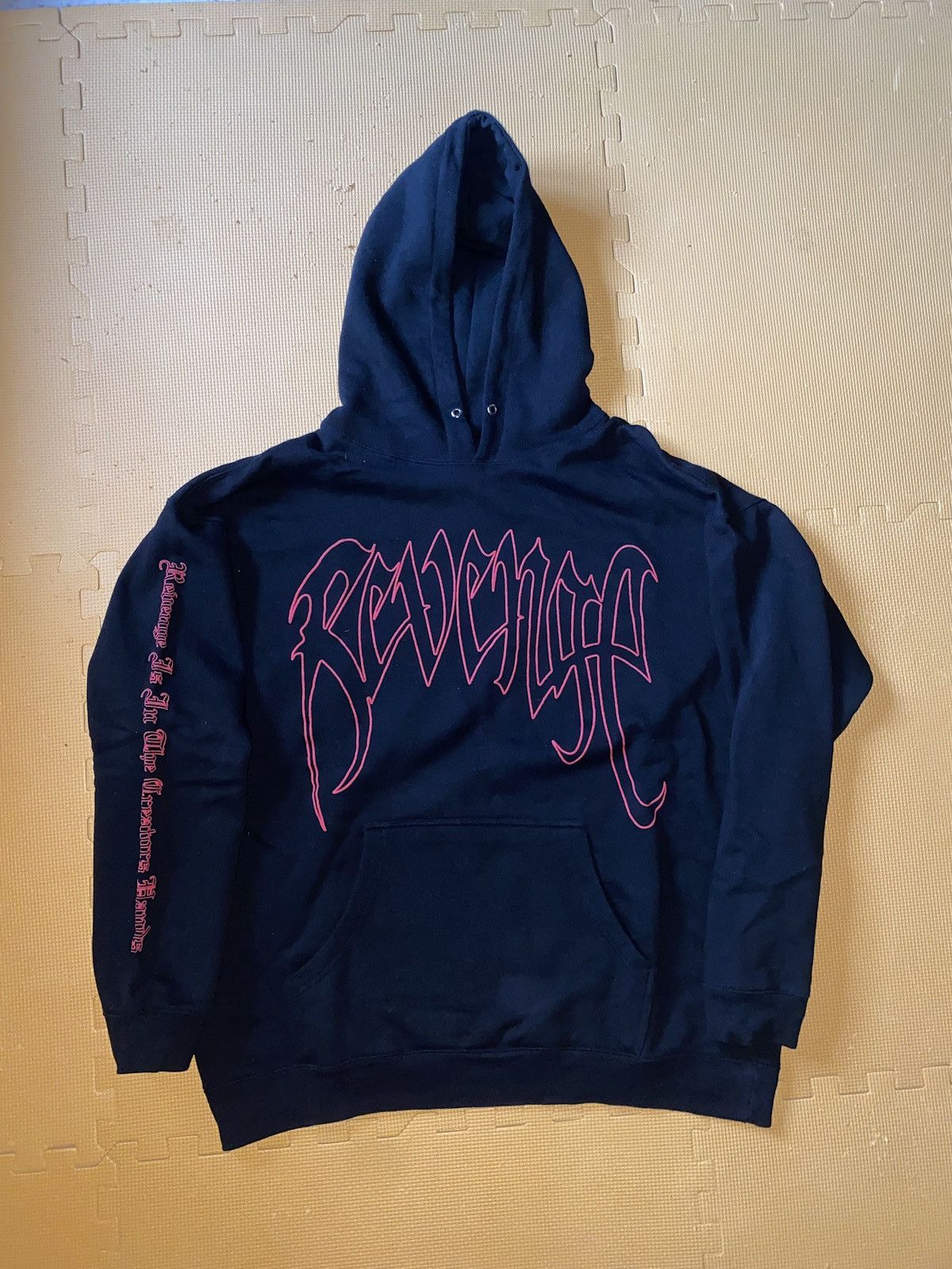 image of Revenge Outline Members Only Hoodie in Black, Men's (Size XL)