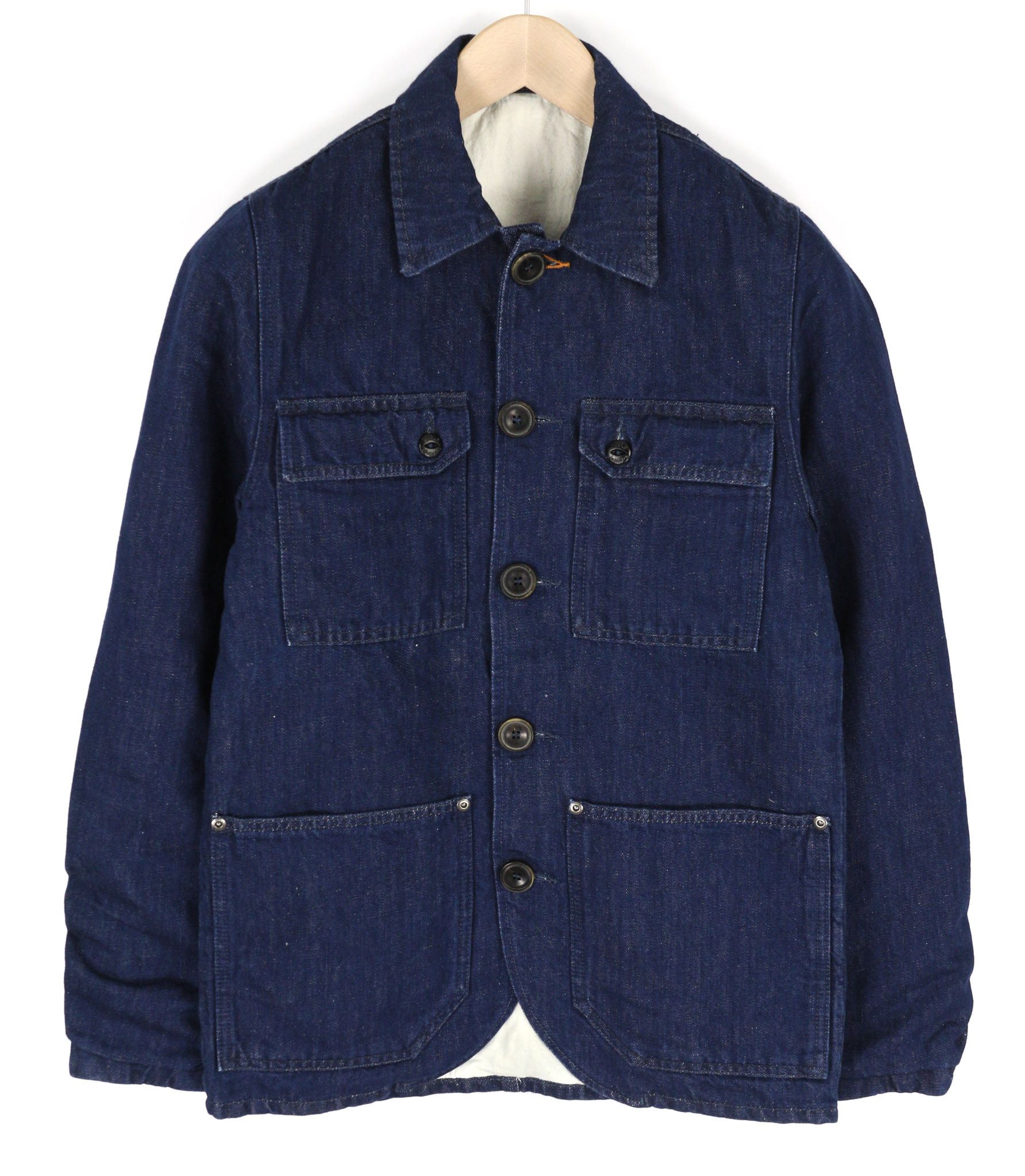 Nudie Jeans RICCO DARK HEMP XS Blue Cotton Blend Jacket 81080 Size US XS / EU 42 / 0 - 1 Thumbnail