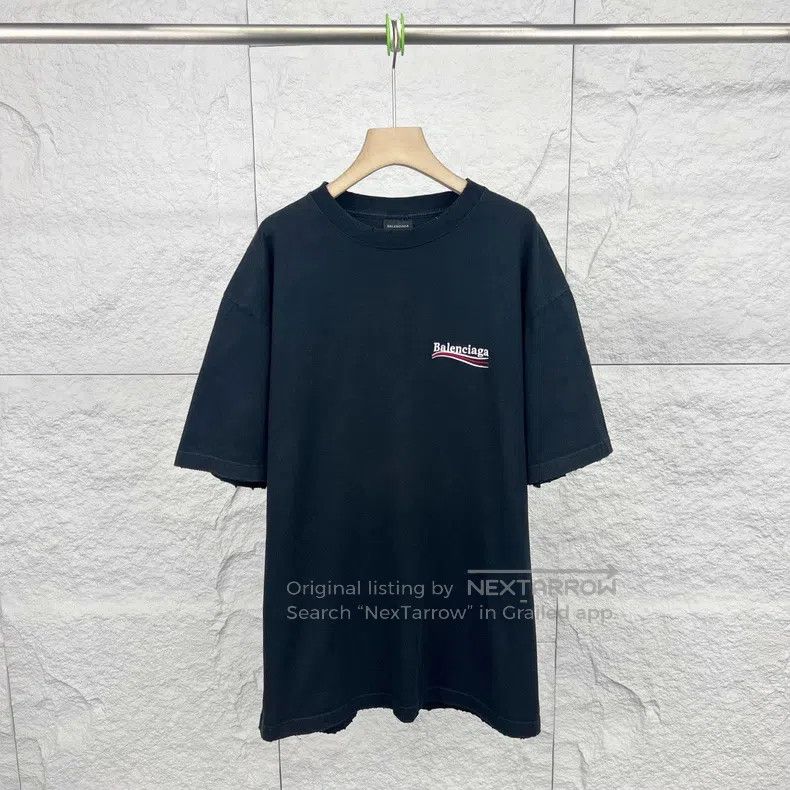 Balenciaga Black Coca-Cola Wave Front Back Logo Short Slee