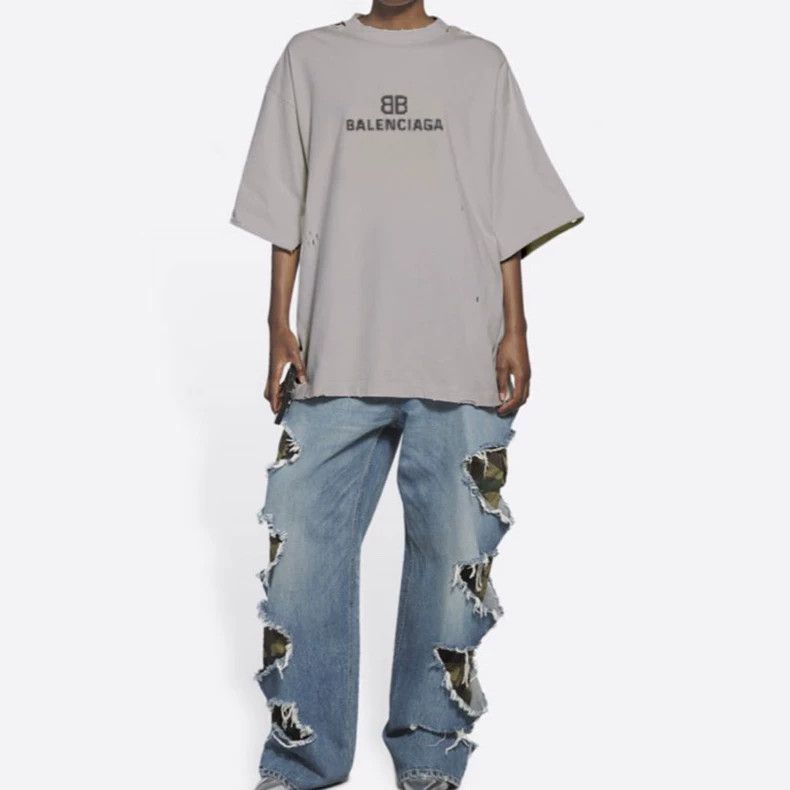 Balenciaga Mosaic blurred logo lettering relaxed fit rippe