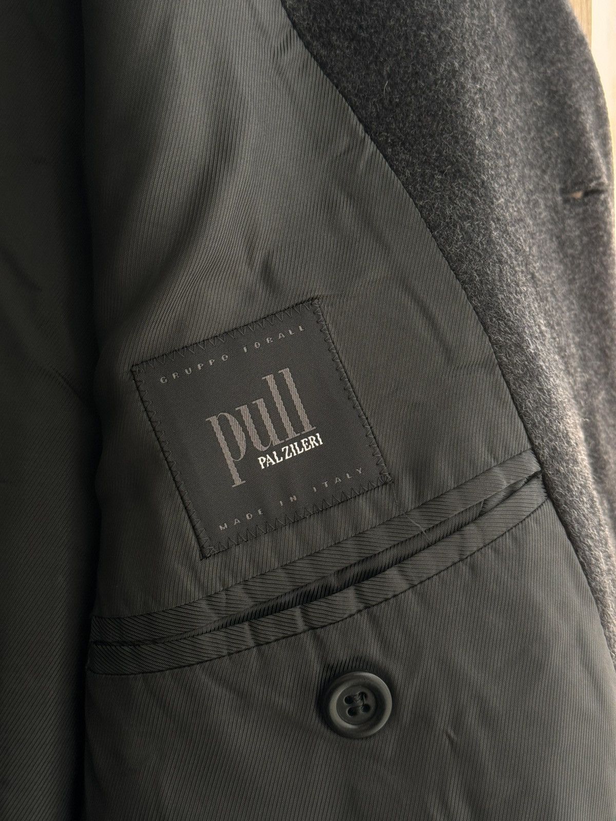 Pal Zileri × Vintage Vintage Pal Zirelli Pull Gruppo Forall Dark Grey Wool Coat Size US L / EU 52-54 / 3 - 13 Thumbnail