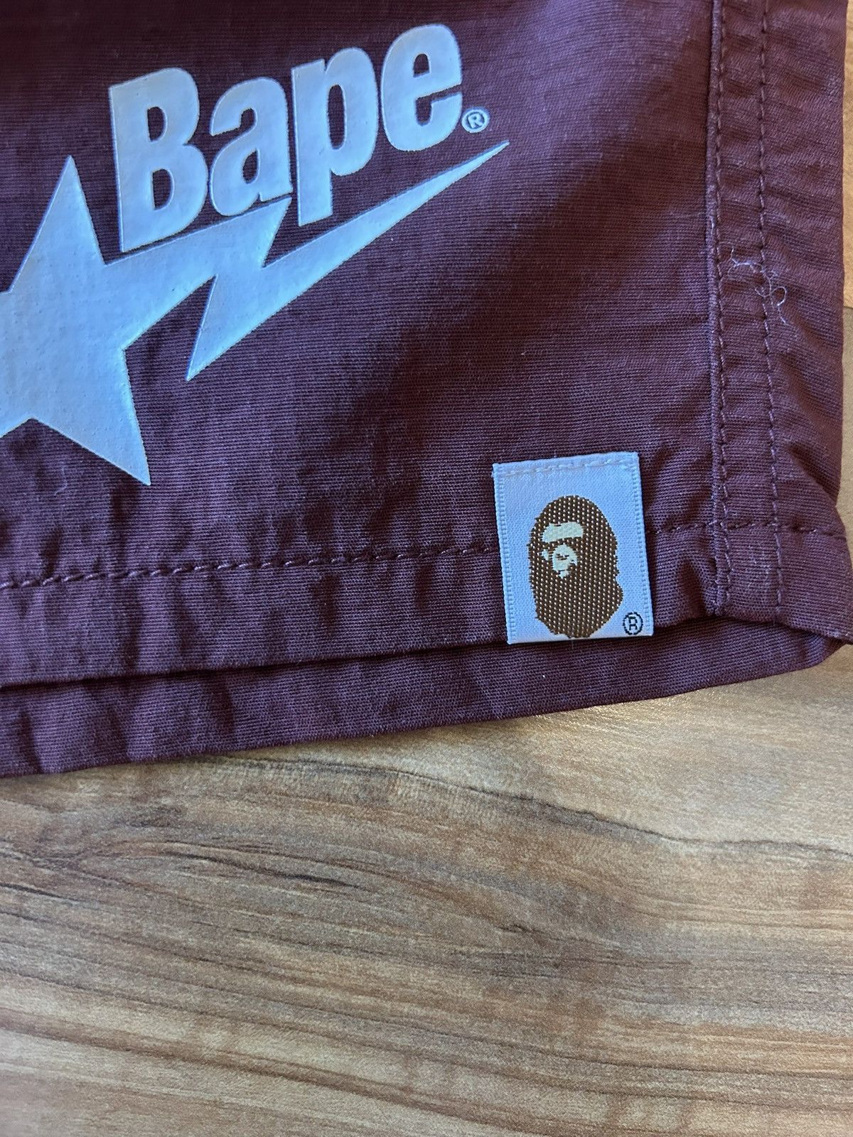 Bape NEW Bape Burgundy Bape Sta Beach Shorts Size US 36 / EU 52 - 5 Thumbnail