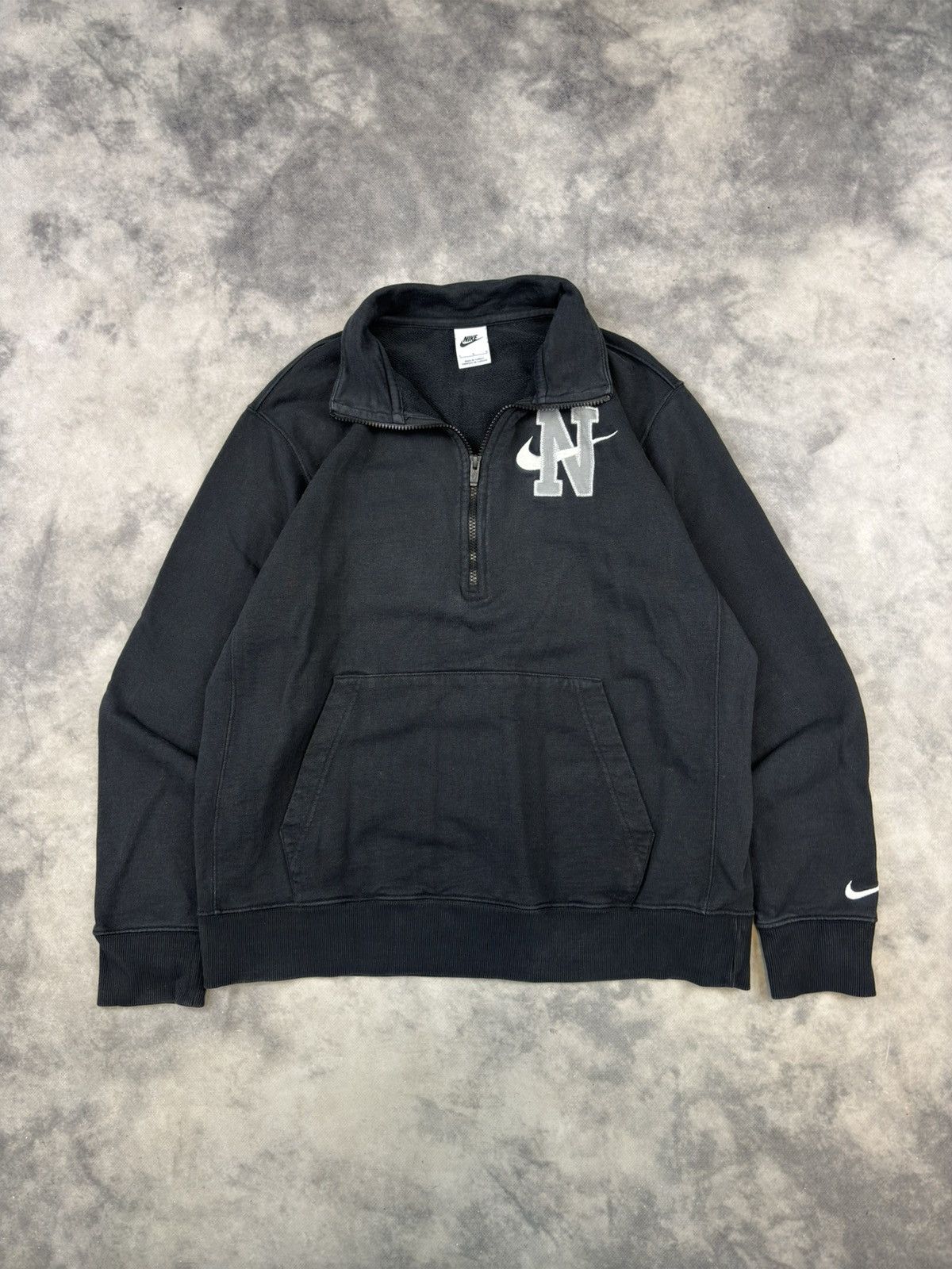 Nike × Vintage Vintage 90s Nike quarter zip turtleneck boxy cropped fit Size US L / EU 52-54 / 3 - 2 Thumbnail