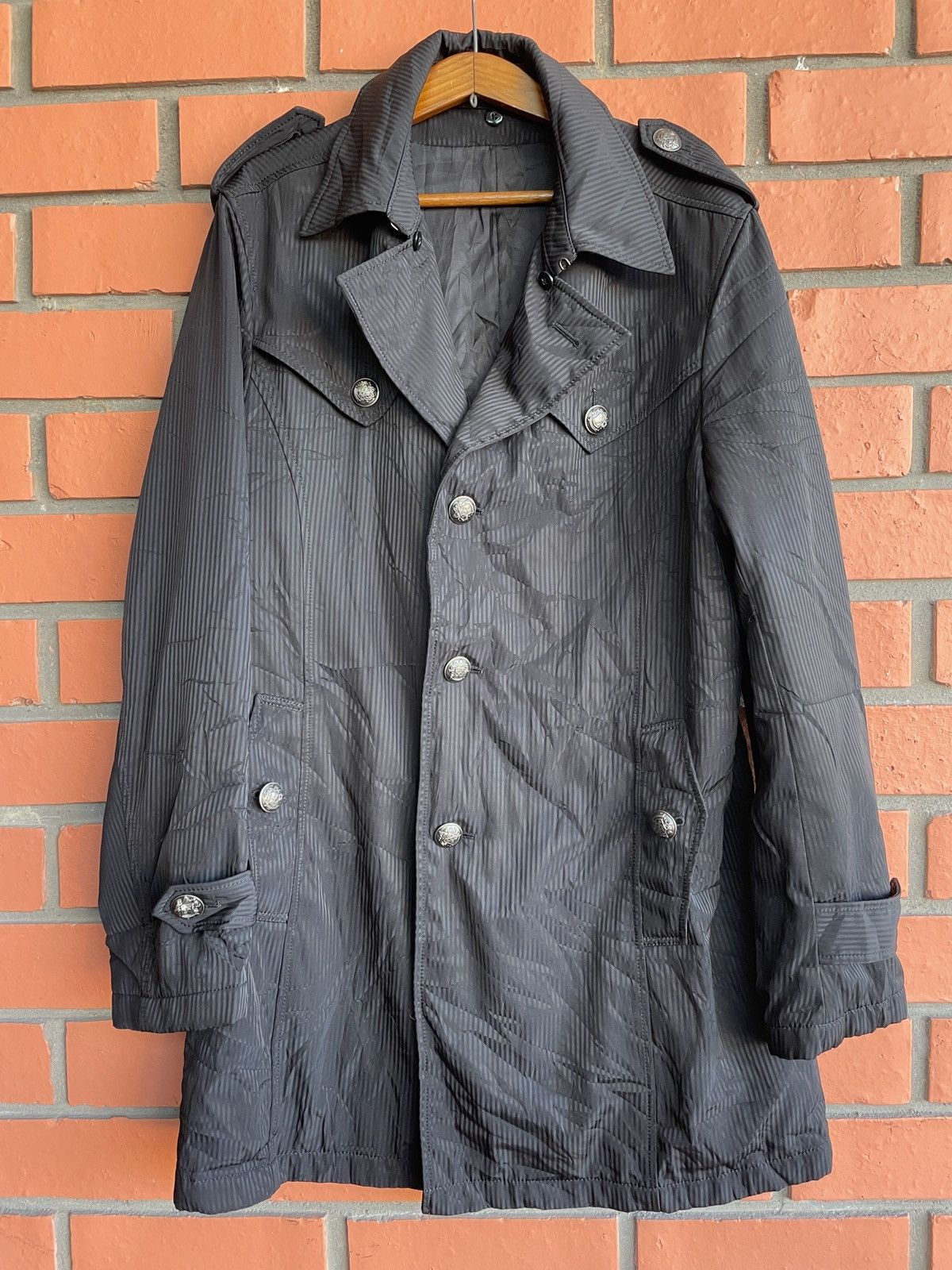 image of In The Attic x Semantic Design Trench Coat Jacket Gothic Black Collection, Men's (Size Large)