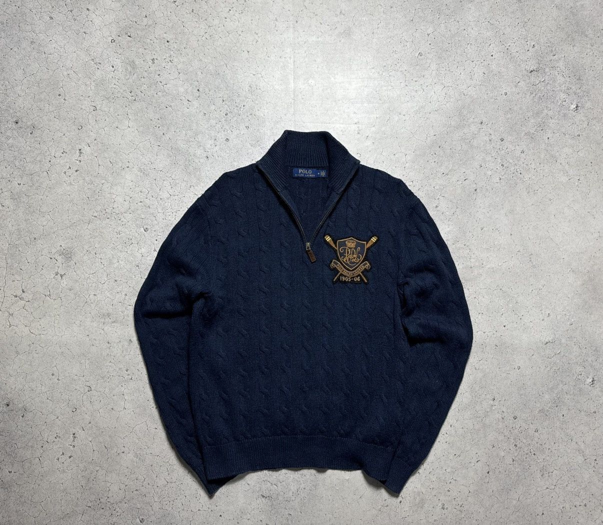 Polo Ralph Lauren Polo Ralph Lauren Knitted Sweater 1/4 Zip Blue Big Logo Size US M / EU 48-50 / 2 - 1 Thumbnail