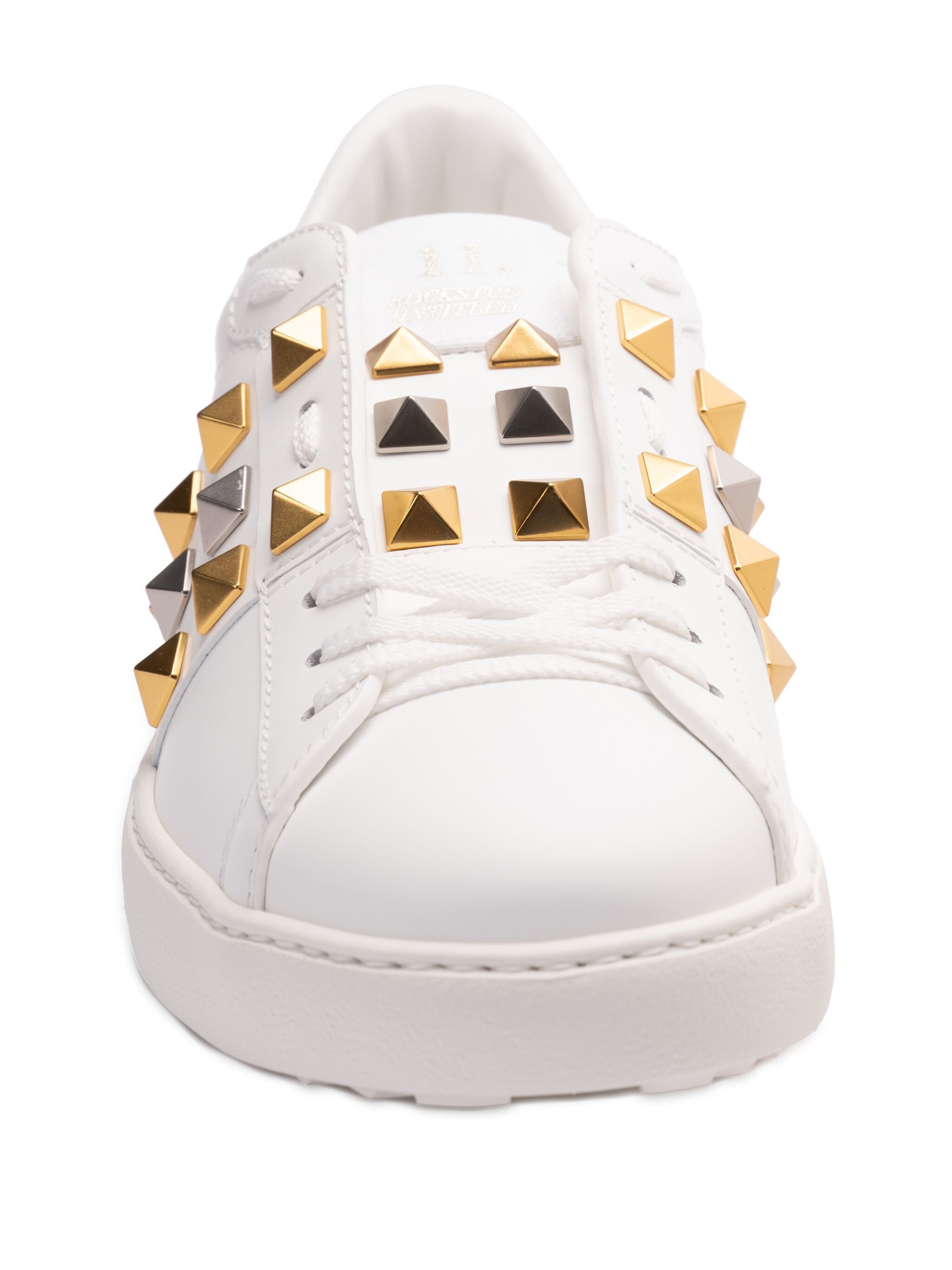 Valentino o1s22i1n1224 Rockstud Untitled Leather Sneakers in White Size US 13 / EU 46 - 5 Thumbnail